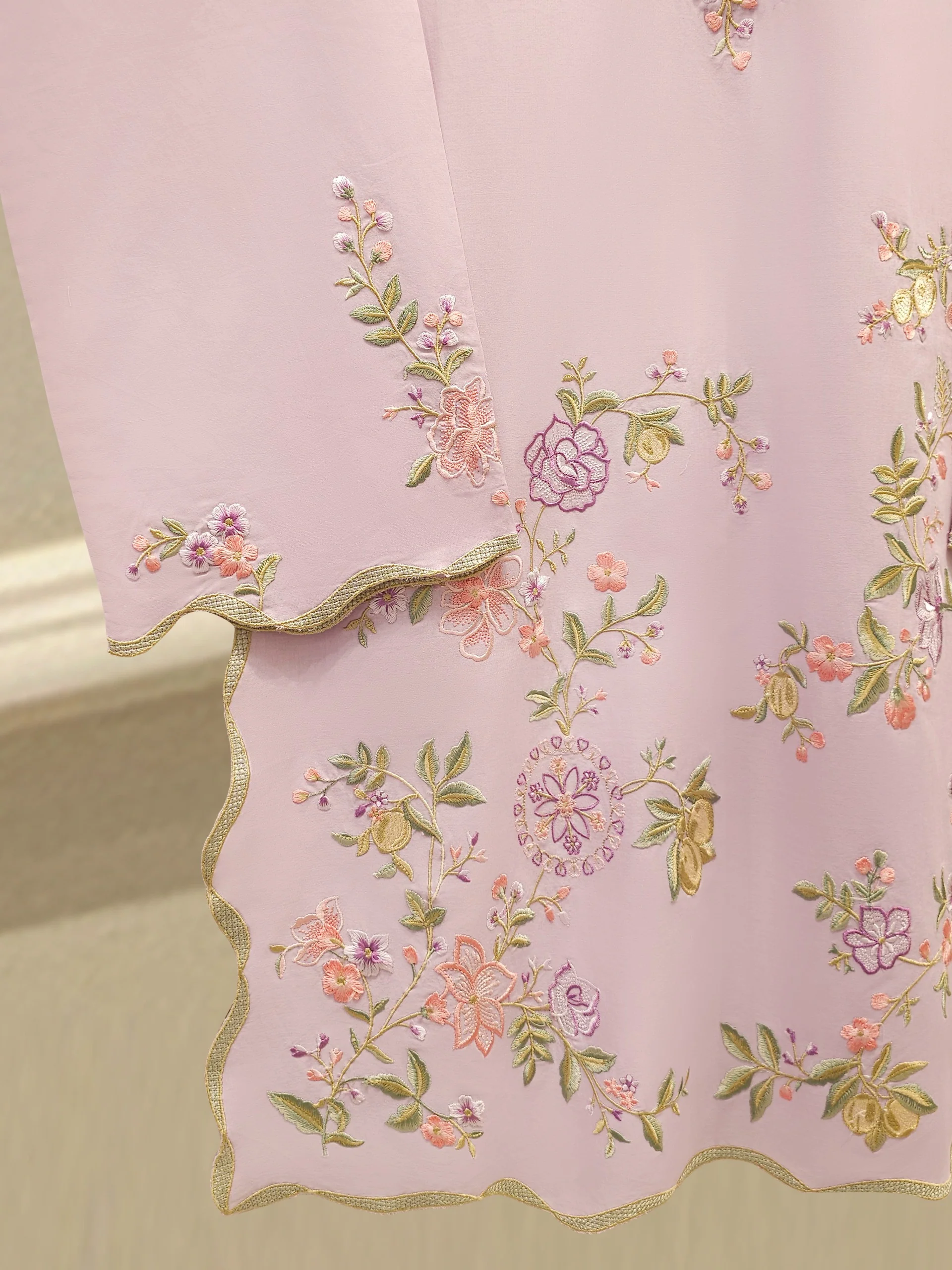 2 Piece - Embroidered Cambric Suit S112335 - Image 3