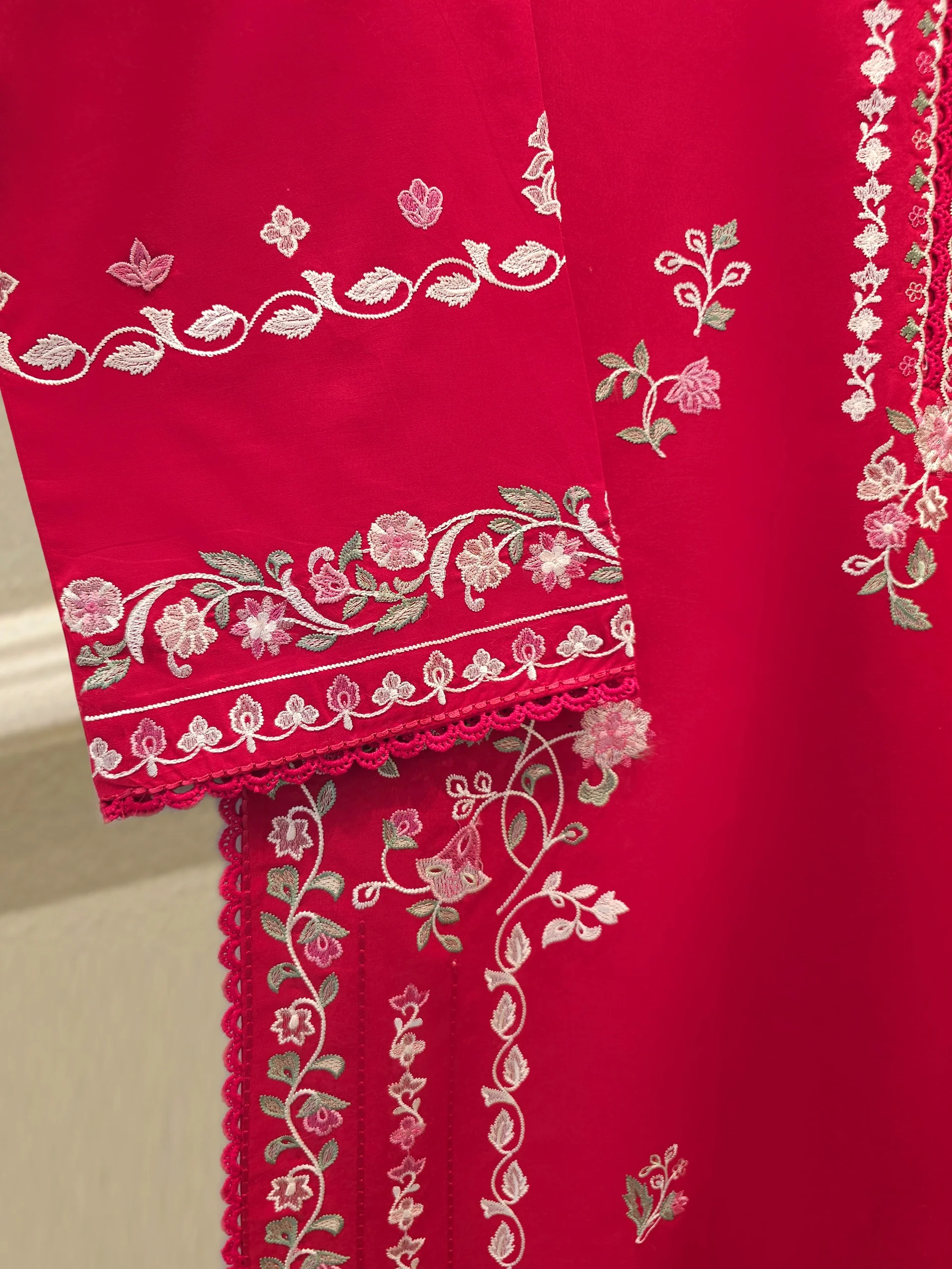 2 Piece - Embroidered Cambric Suit S112364 - Image 3