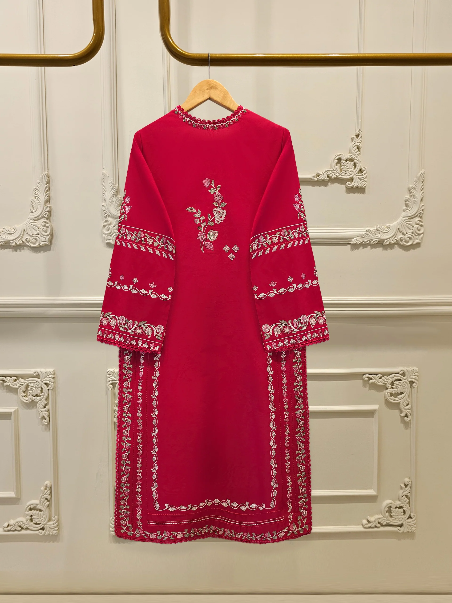 2 Piece - Embroidered Cambric Suit S112364 - Image 5