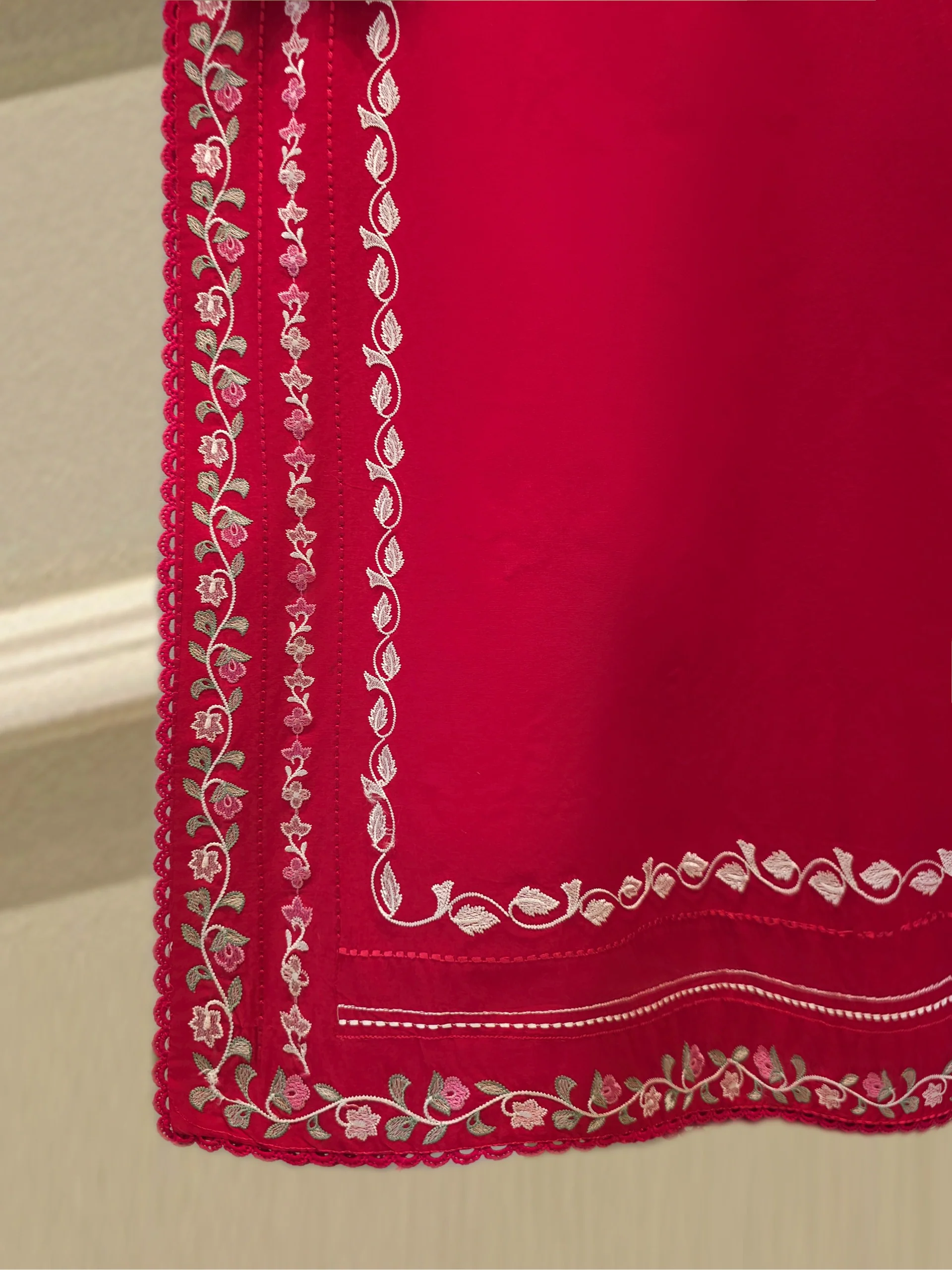 2 Piece - Embroidered Cambric Suit S112364 - Image 7
