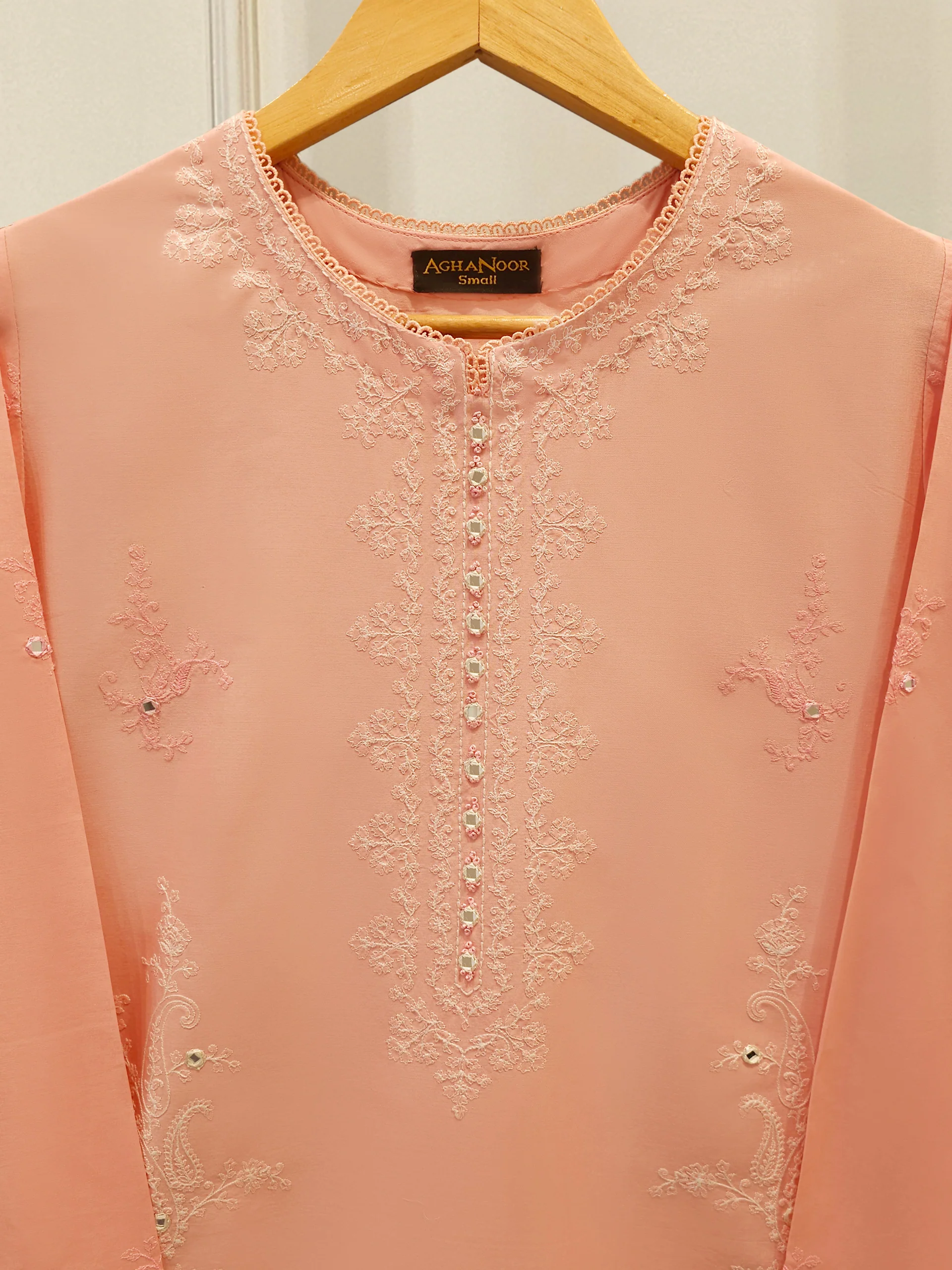 2 Piece - Embroidered Cambric Suit S113724 - Image 2