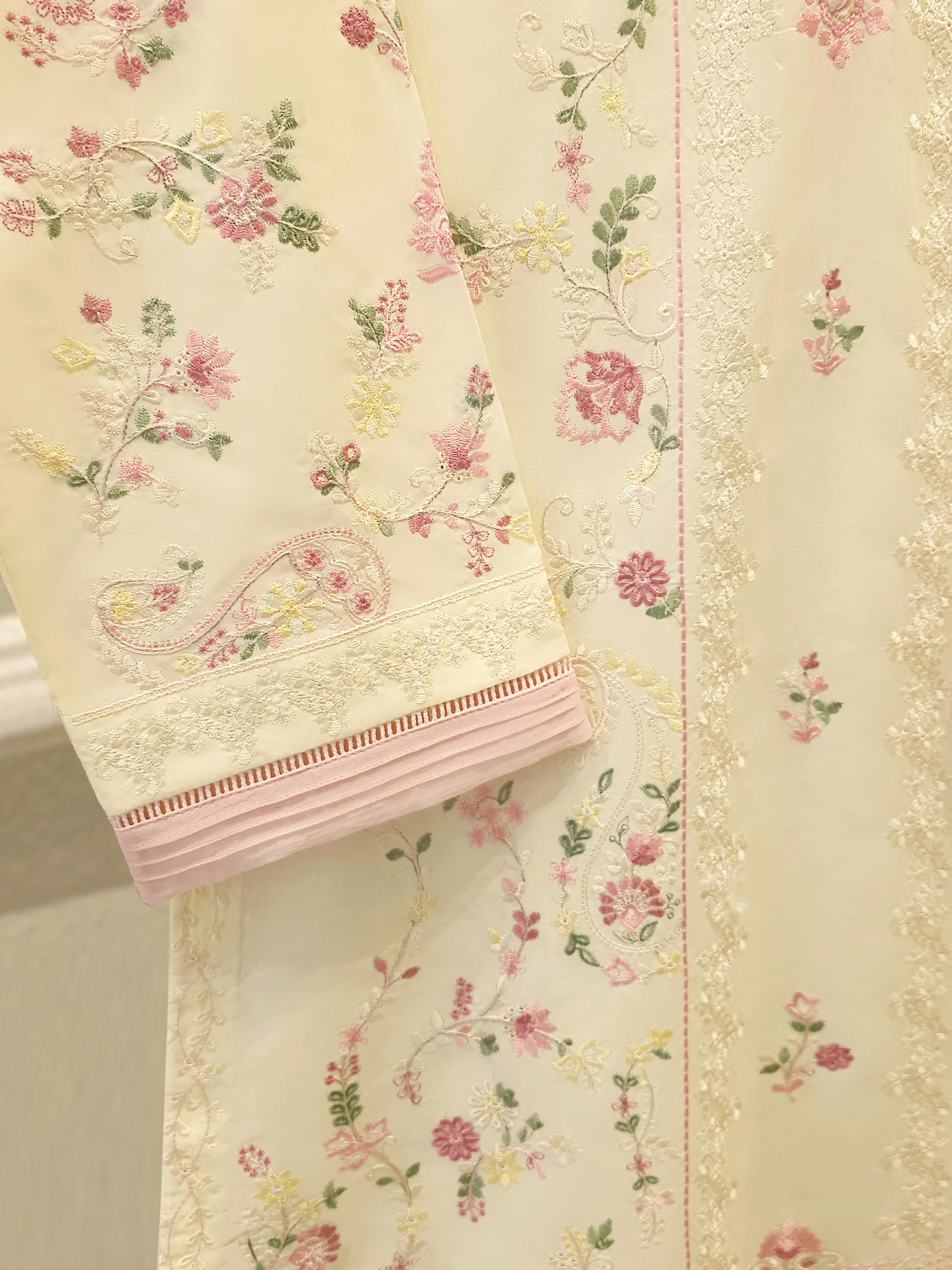2 Piece - Embroidered Cambric Suit S113846 - Image 3
