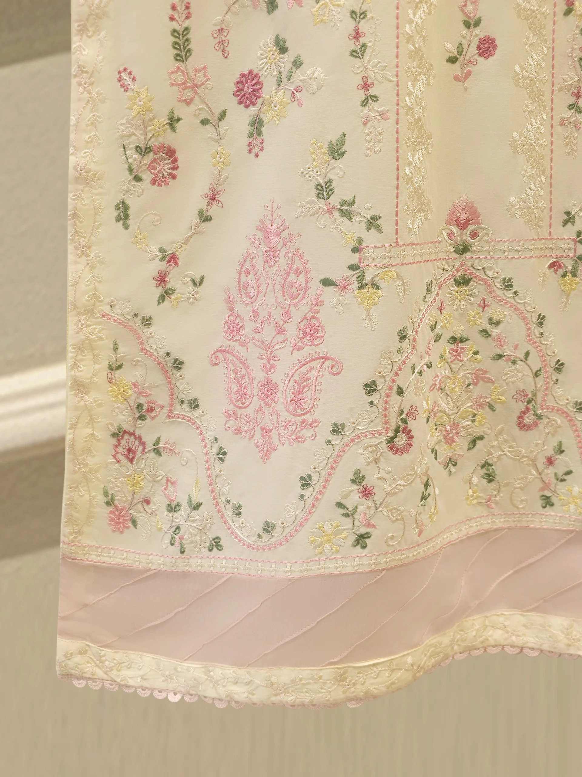 2 Piece - Embroidered Cambric Suit S113846 - Image 4