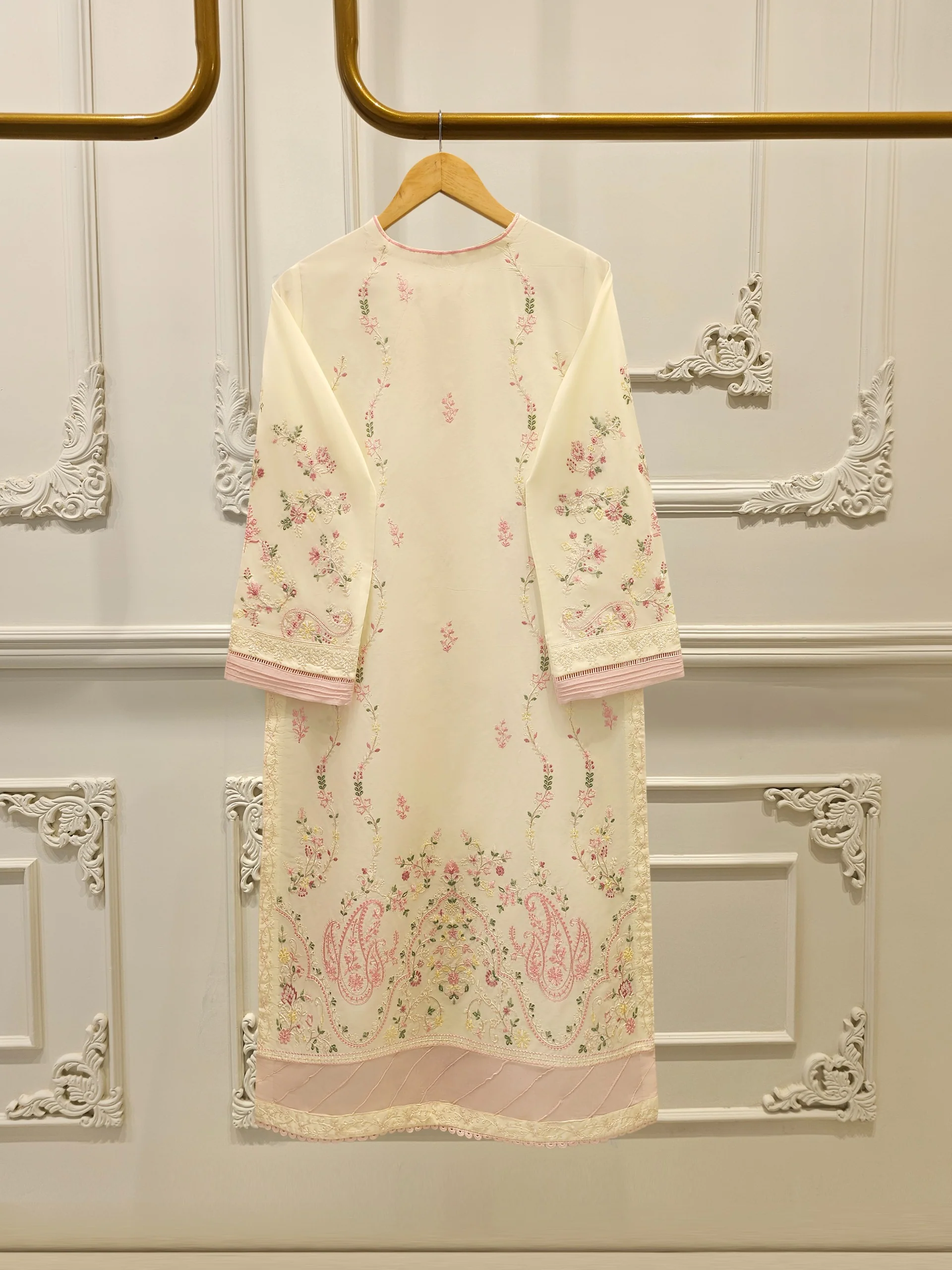 2 Piece - Embroidered Cambric Suit S113846 - Image 5