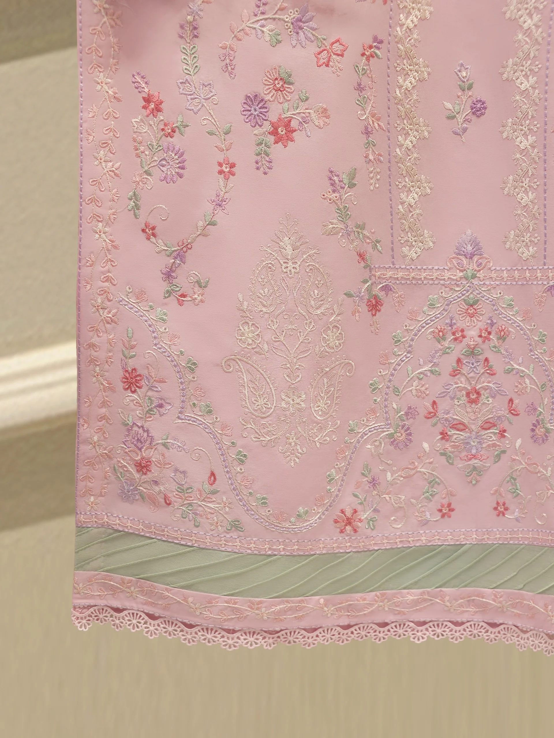 2 Piece - Embroidered Cambric Suit S113851 - Image 4