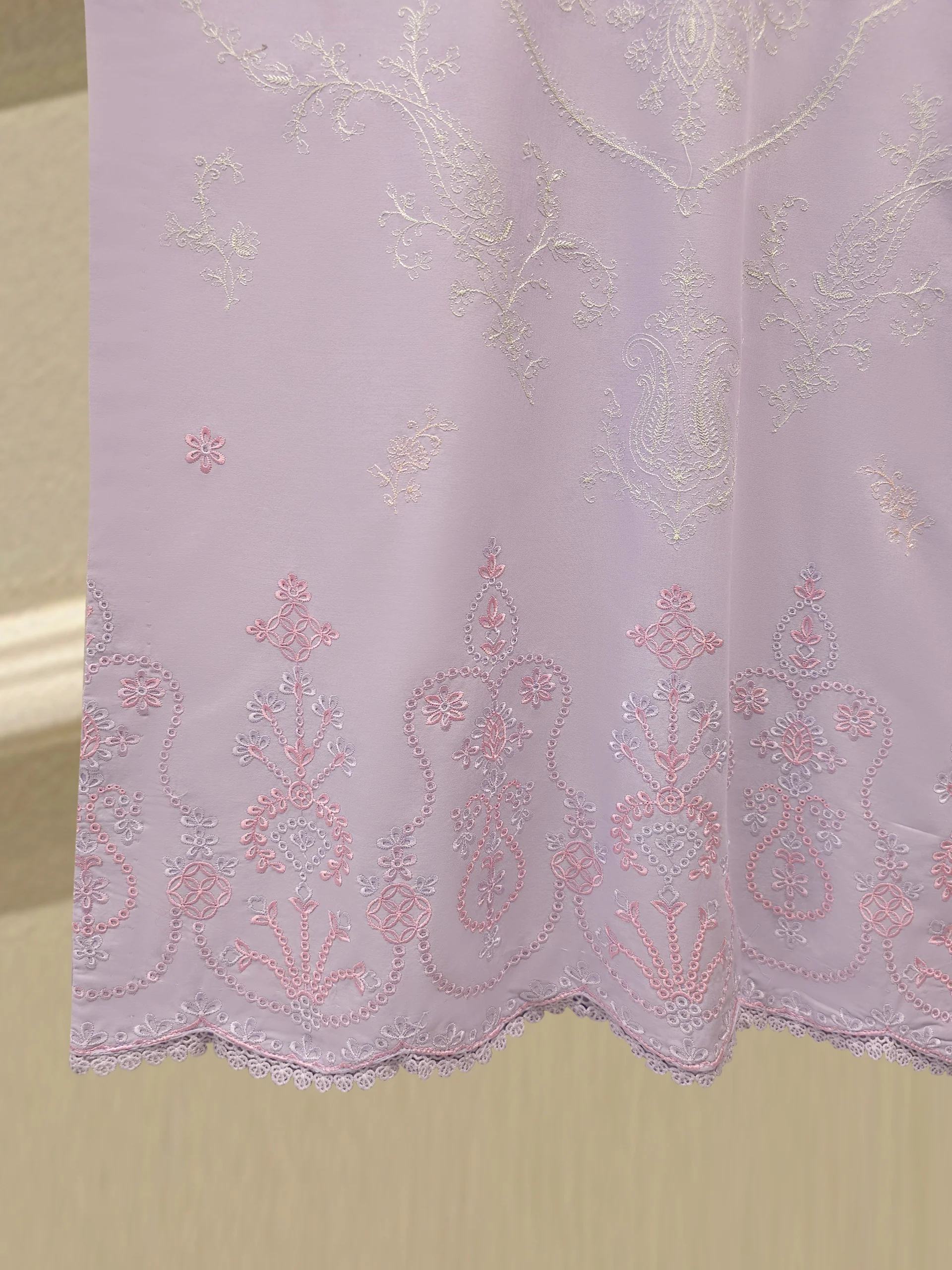 2 Piece - Embroidered Cambric Suit S113885 - Image 4