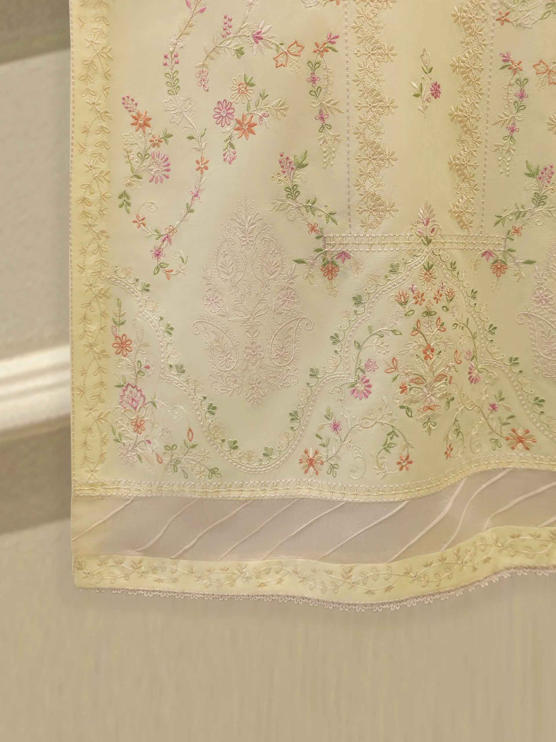 2 Piece - Embroidered Cambric Suit S114015 - Image 4