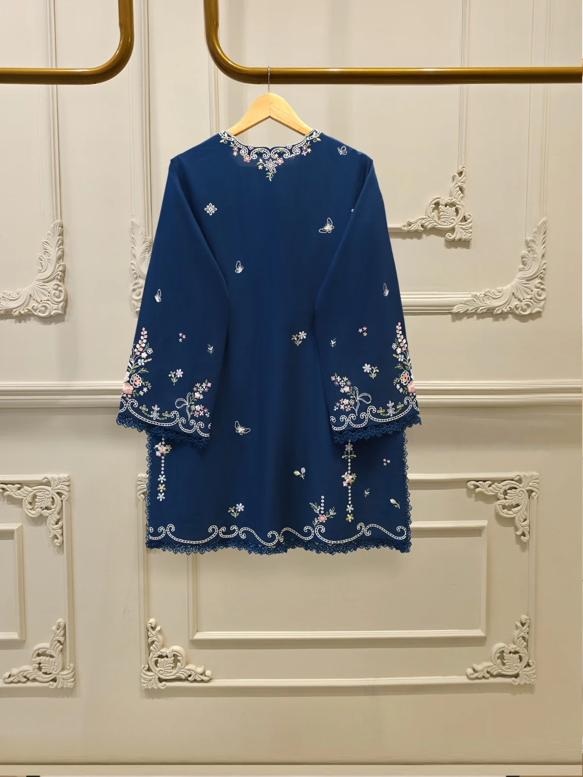 2 Piece - Embroidered Cambric Suit S114085 - Image 4