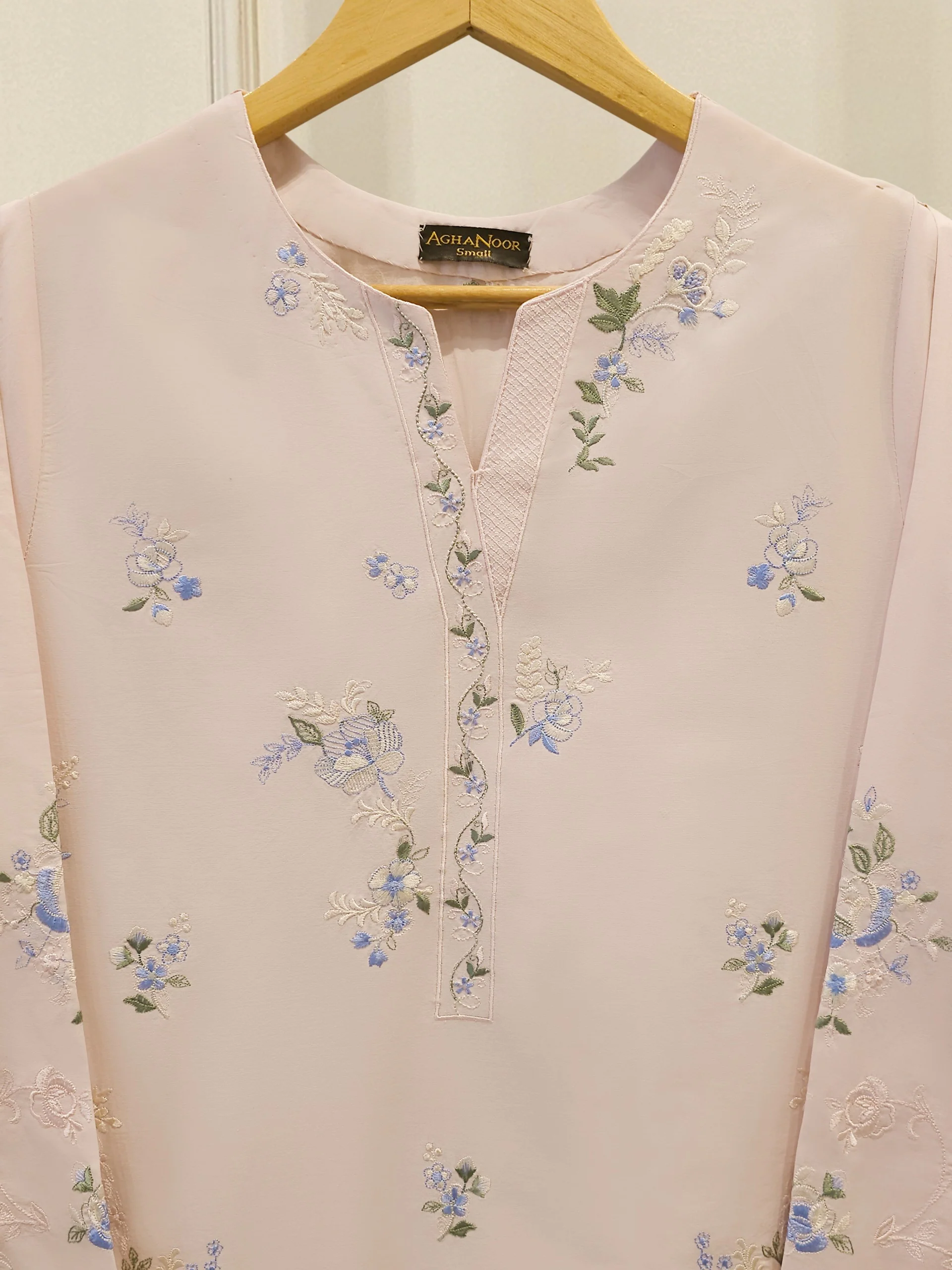 2 Piece - Embroidered Cambric Suit S114118 - Image 2