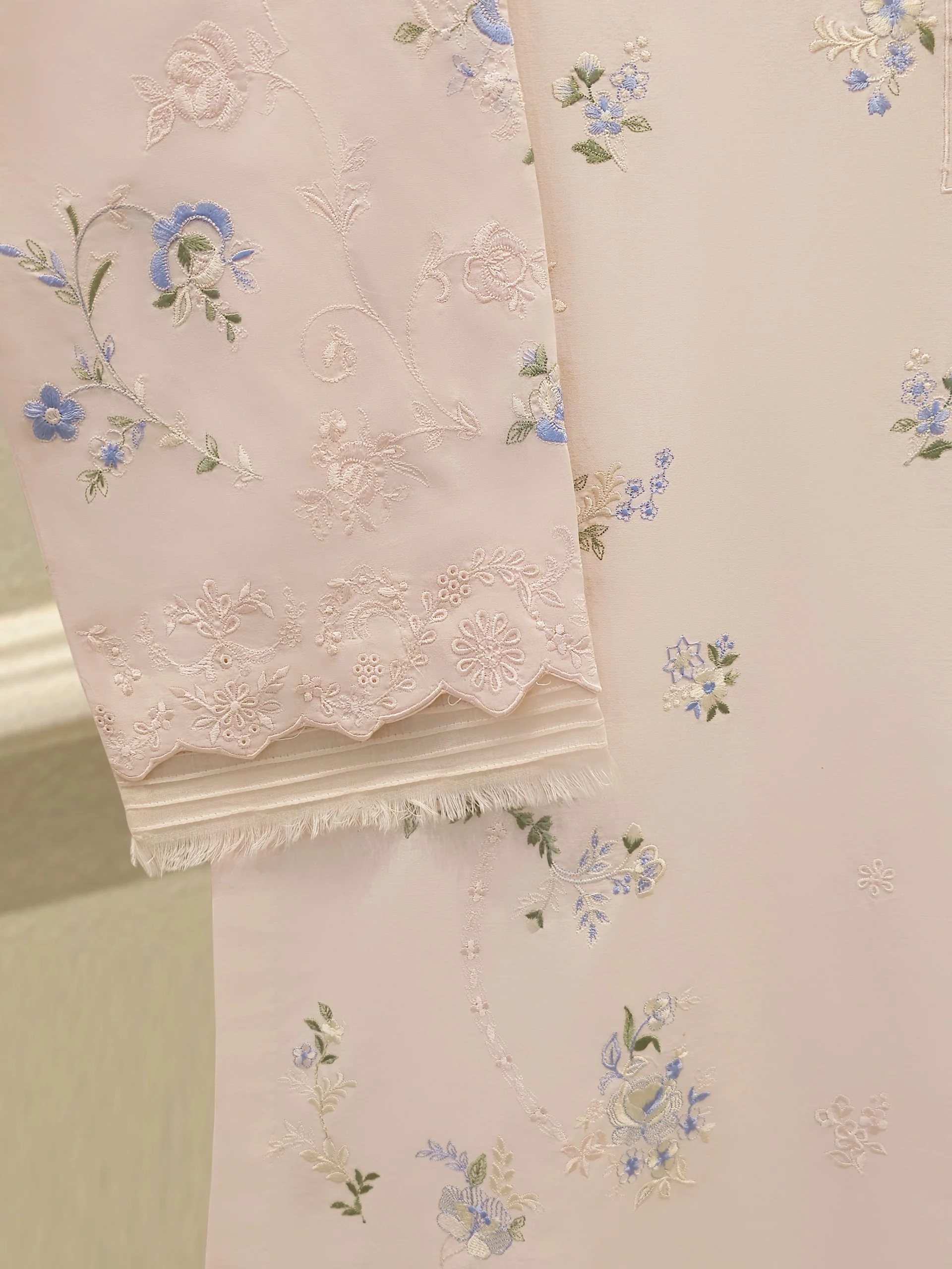 2 Piece - Embroidered Cambric Suit S114118 - Image 3