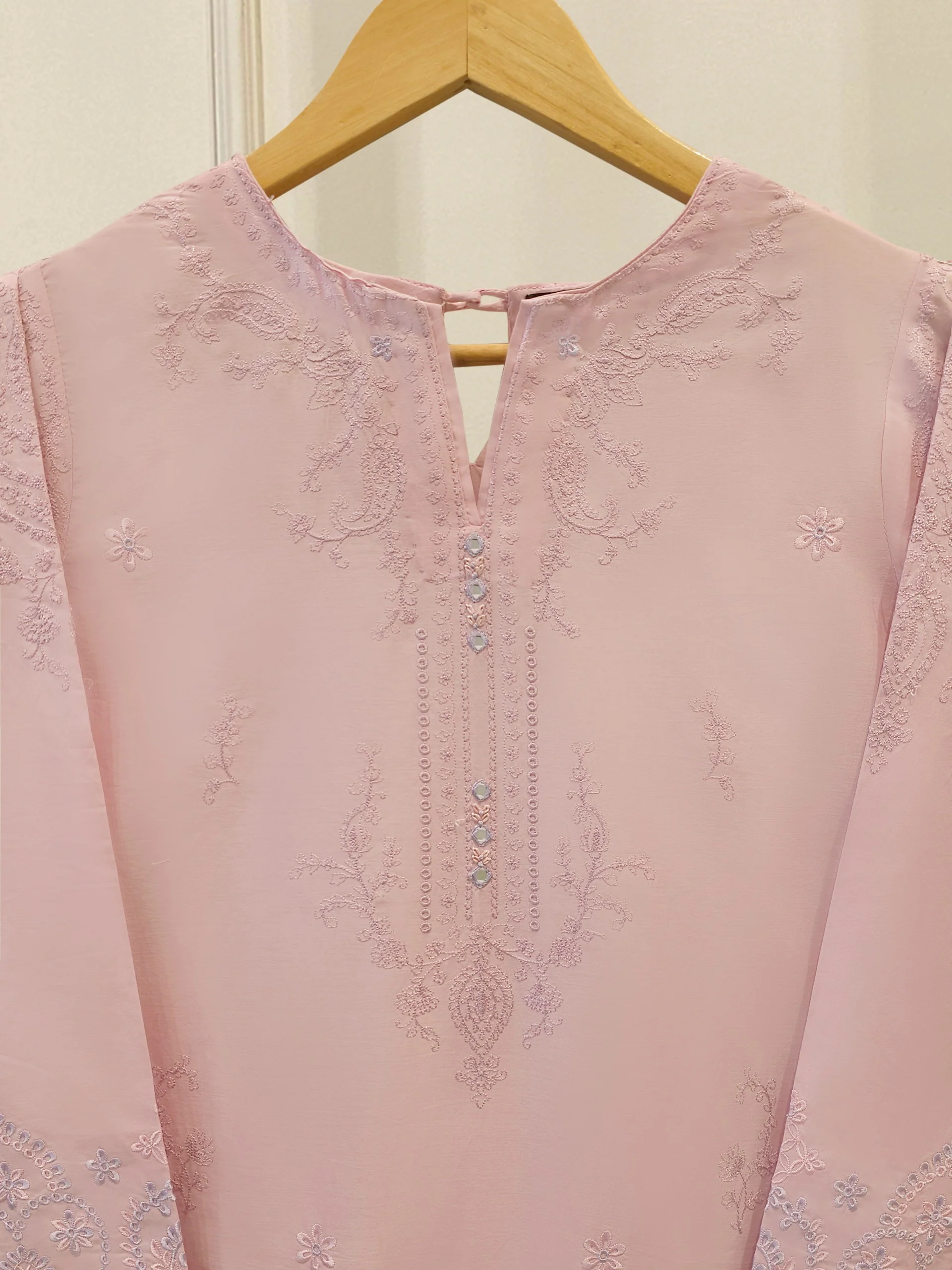 2 Piece - Embroidered Cambric Suit S114139 - Image 2