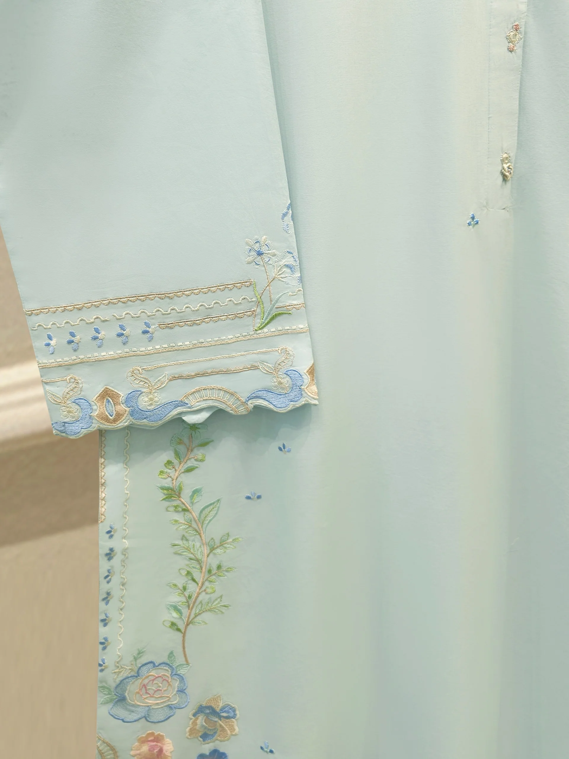 2 Piece - Embroidered Cambric Suit S114160 - Image 3