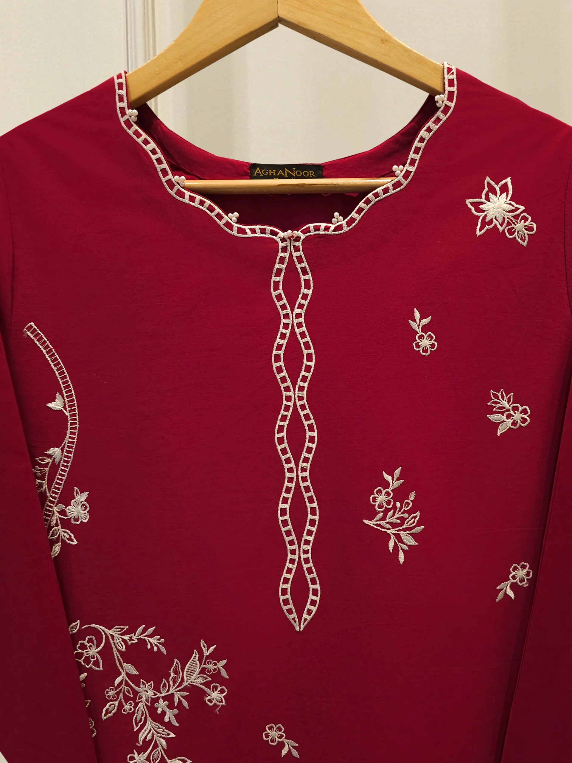 2 Piece - Embroidered Cambric Suit S114172 - Image 2