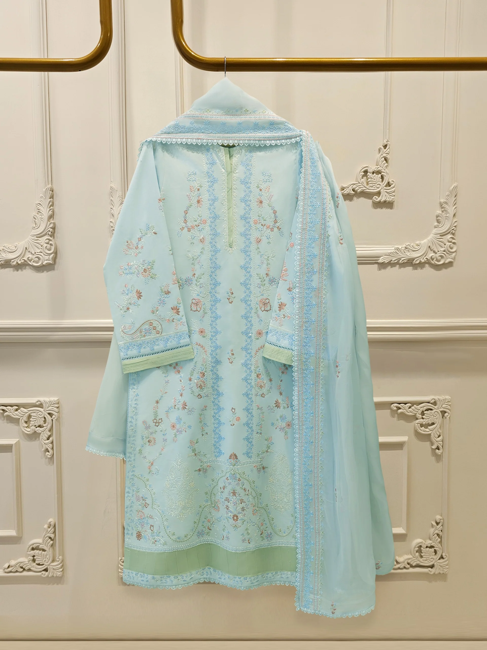 2 Piece - Embroidered Cambric Suit S114190