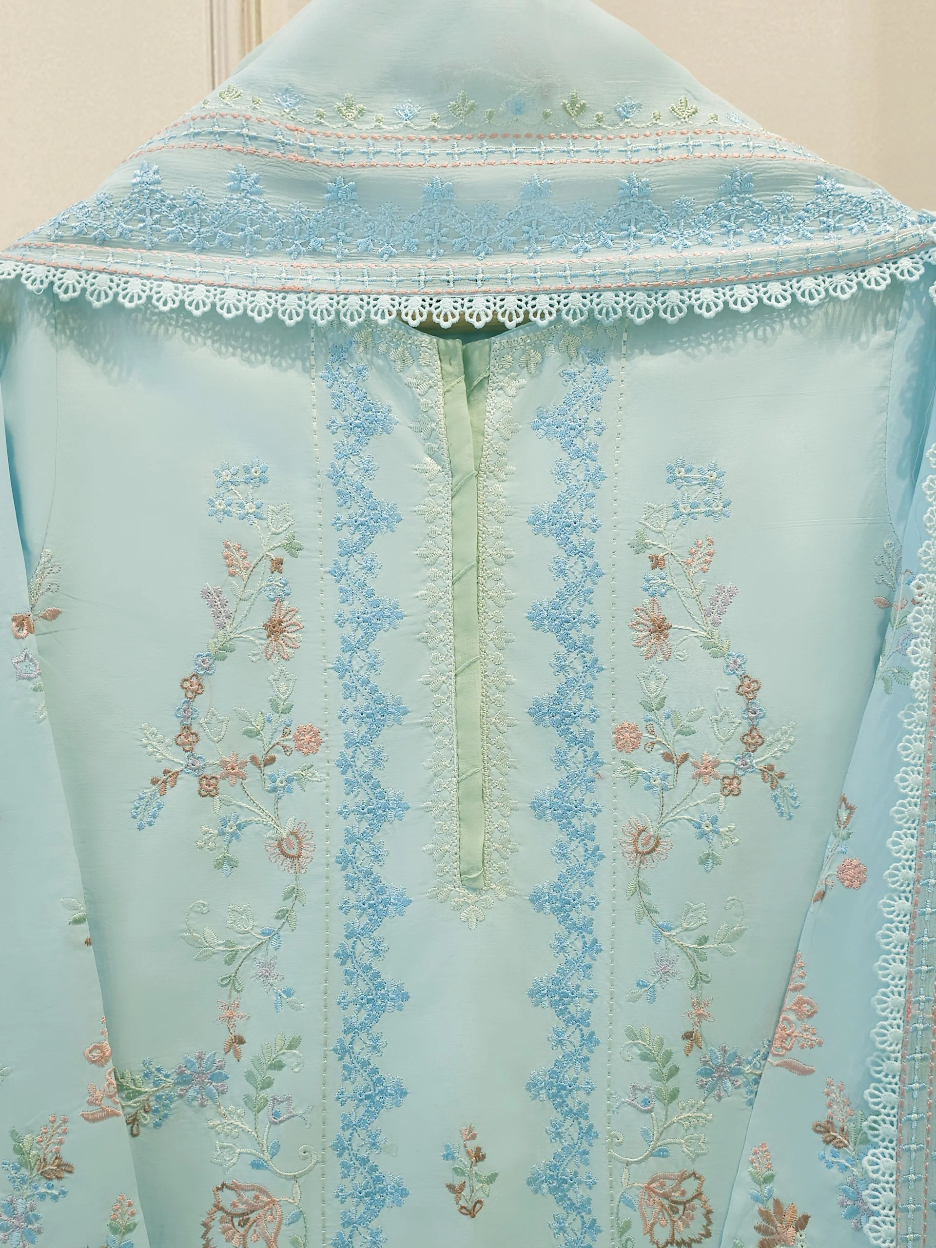 2 Piece - Embroidered Cambric Suit S114190 - Image 2