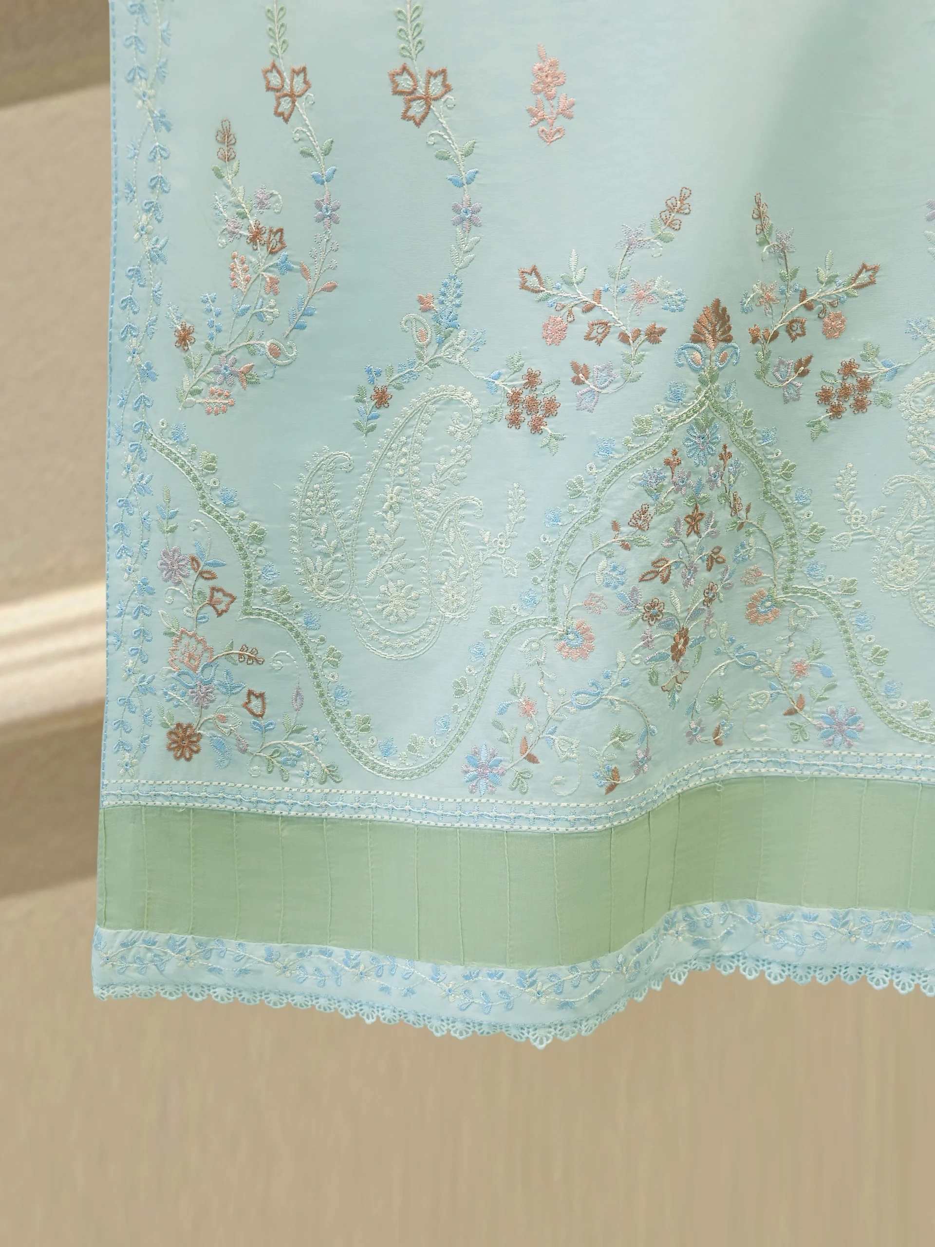 2 Piece - Embroidered Cambric Suit S114190 - Image 7