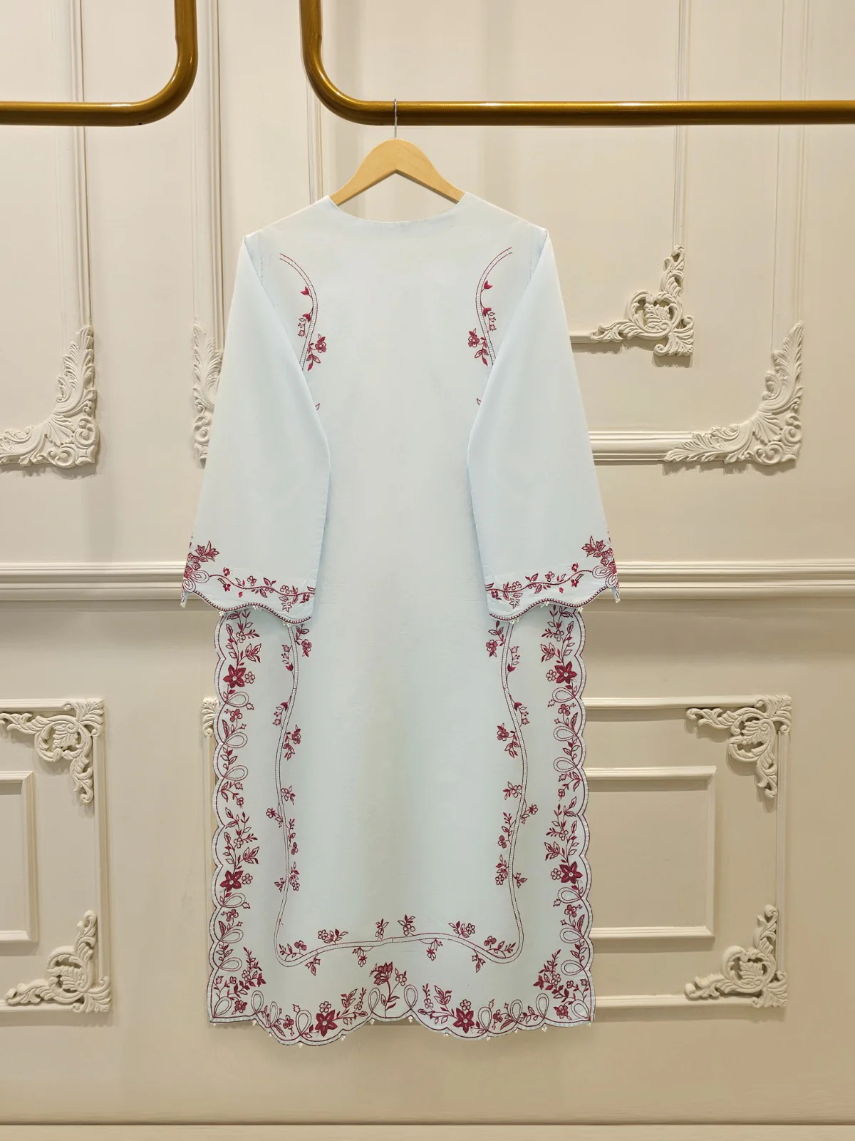 2 Piece - Embroidered Cambric Suit S114191 - Image 5