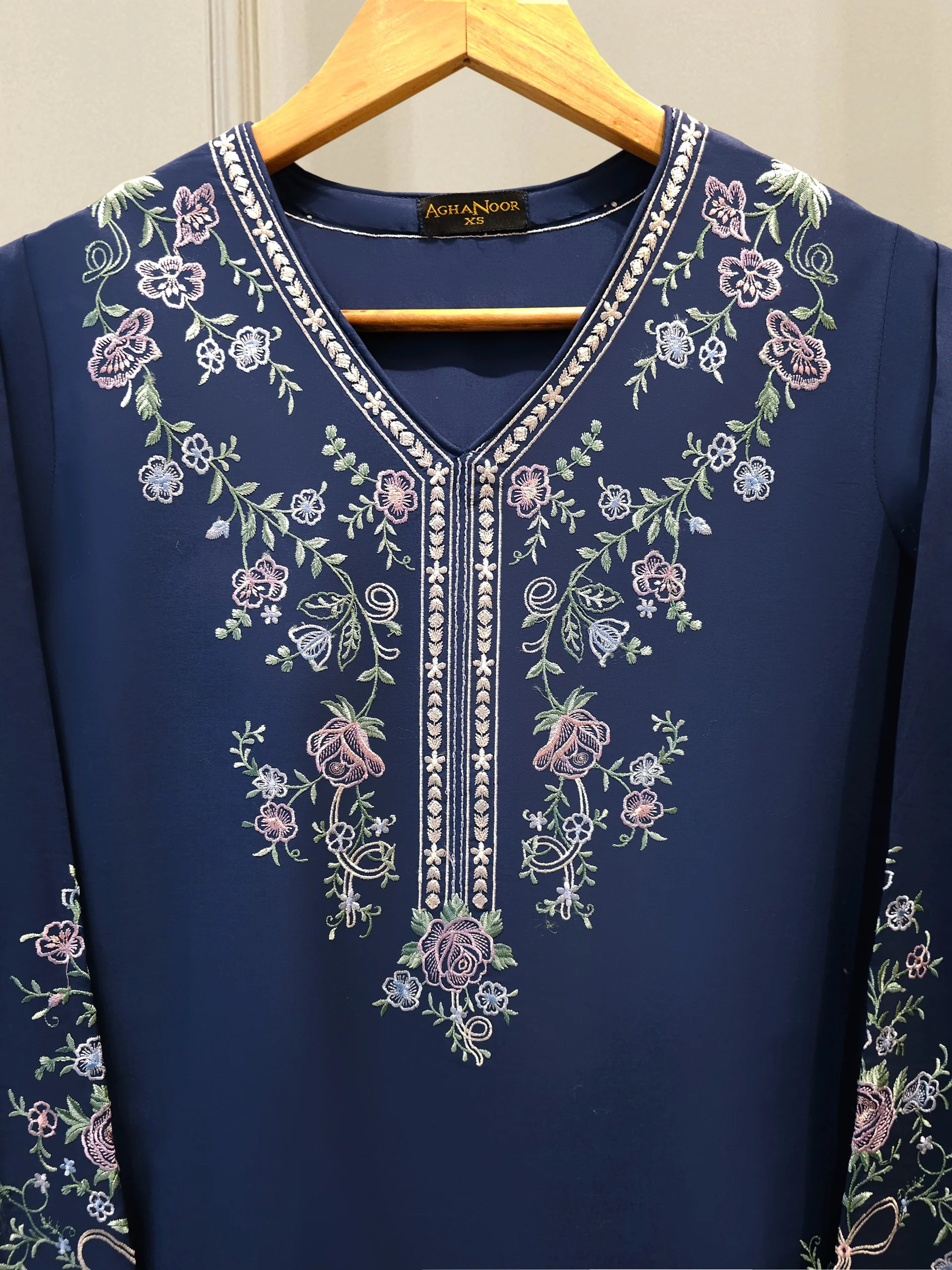 2 Piece - Embroidered Cambric Suit S114206 - Image 2