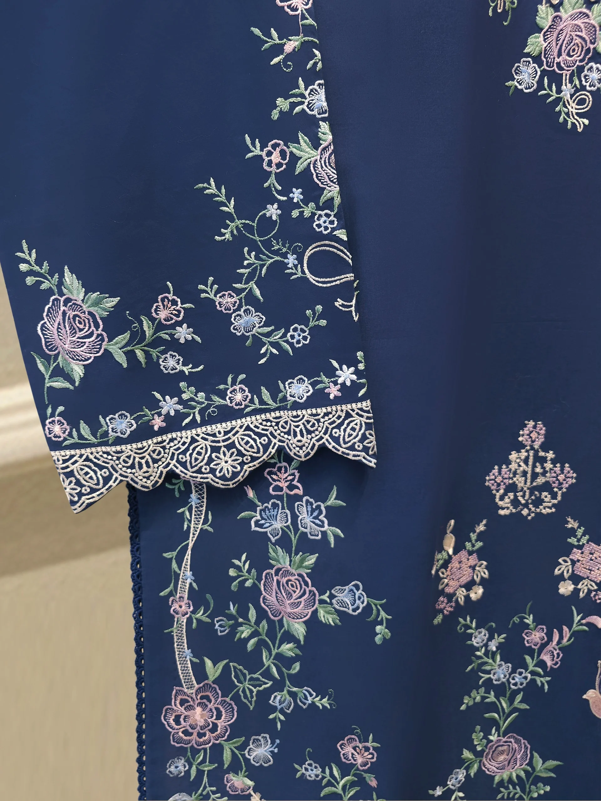 2 Piece - Embroidered Cambric Suit S114206 - Image 3