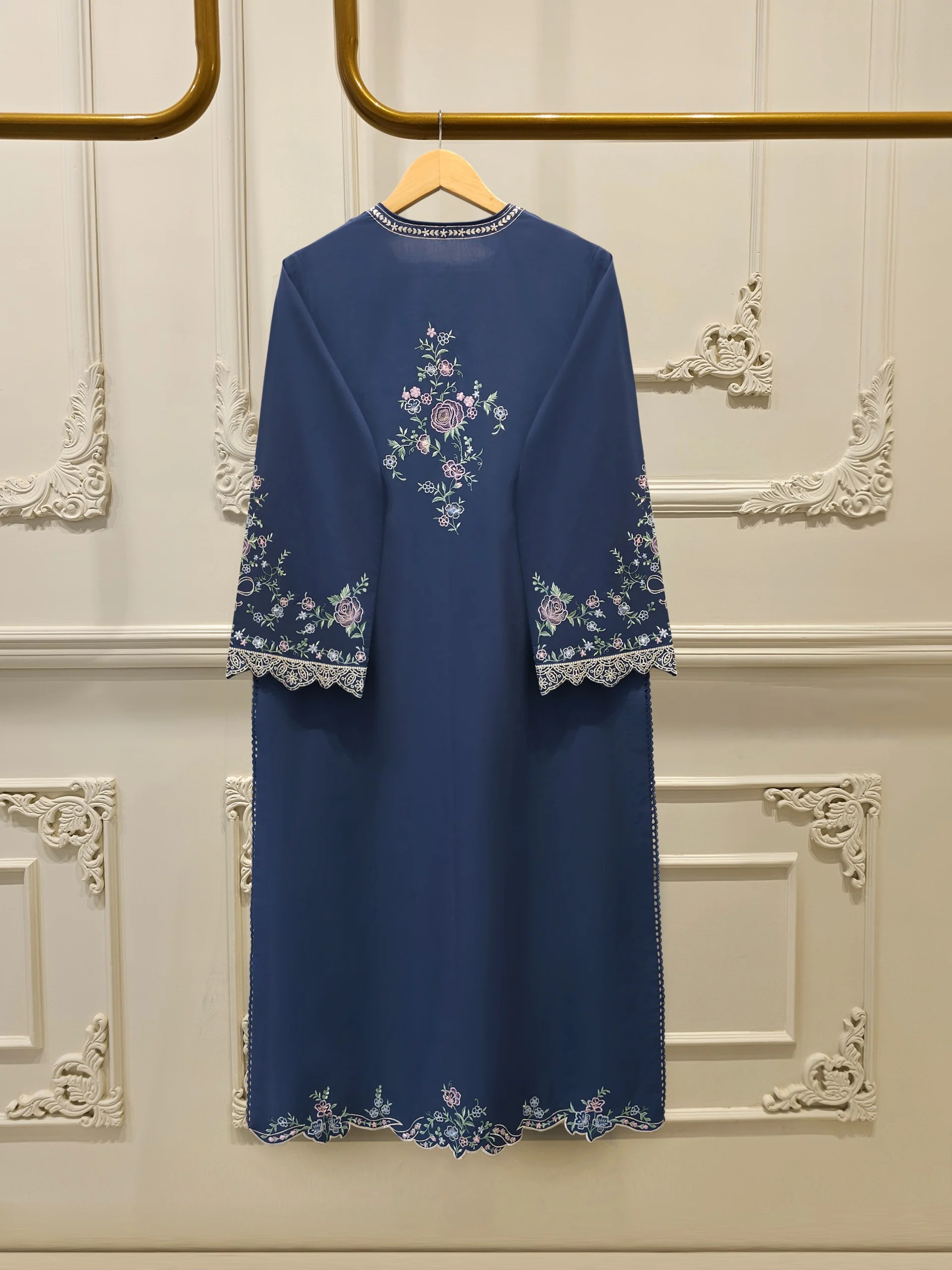 2 Piece - Embroidered Cambric Suit S114206 - Image 5