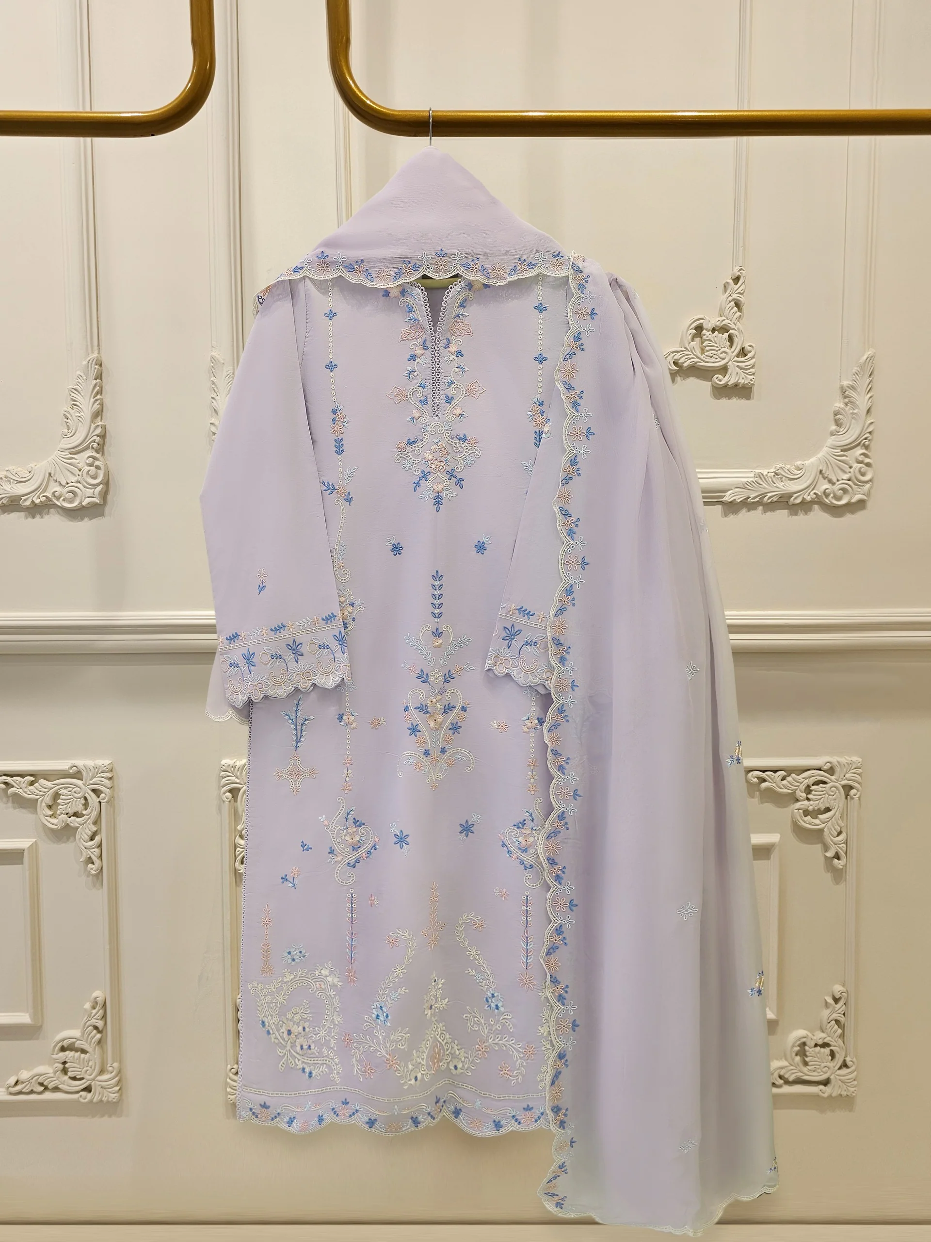 2 Piece - Embroidered Cambric Suit S114213