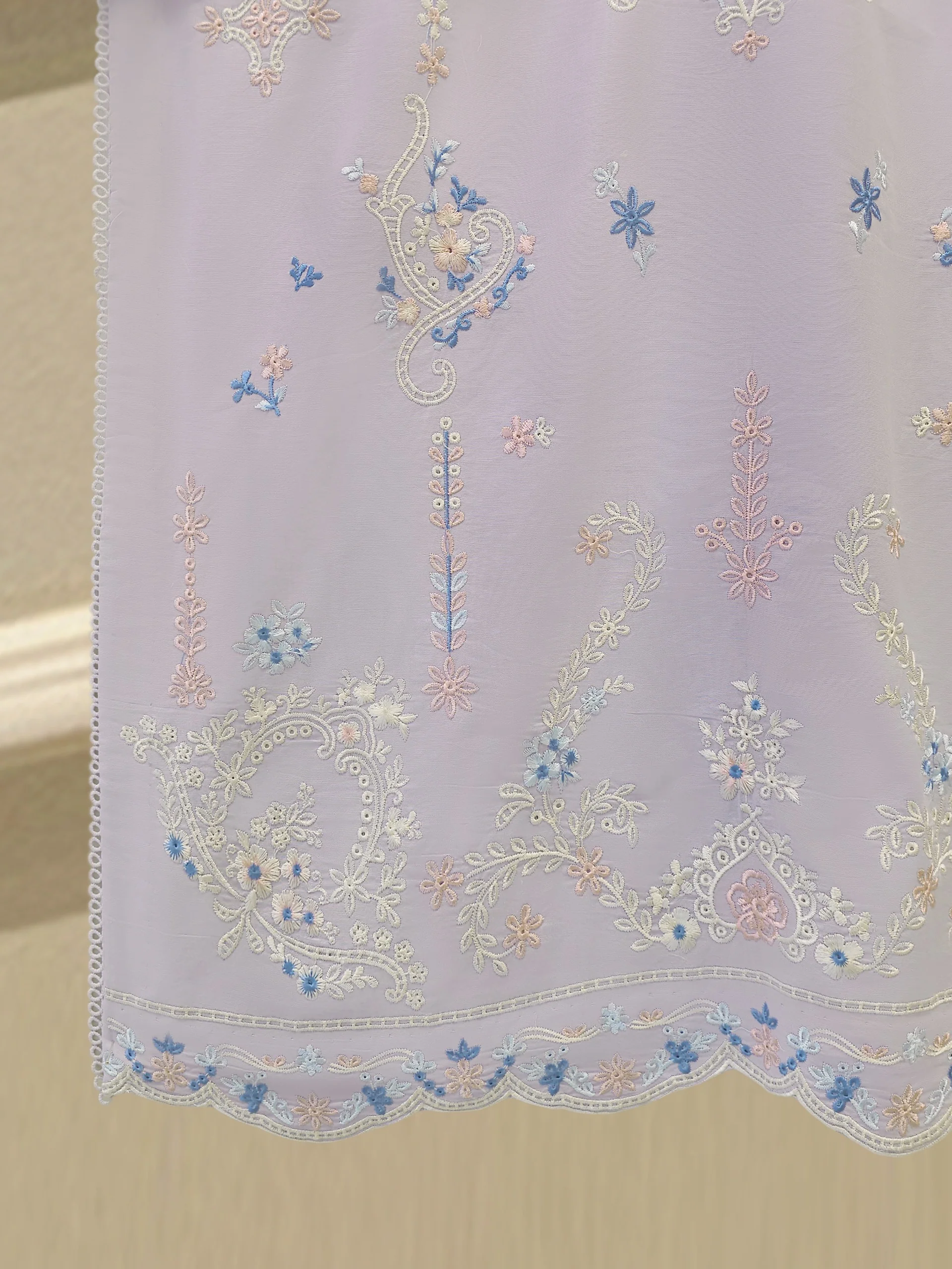 2 Piece - Embroidered Cambric Suit S114213 - Image 4