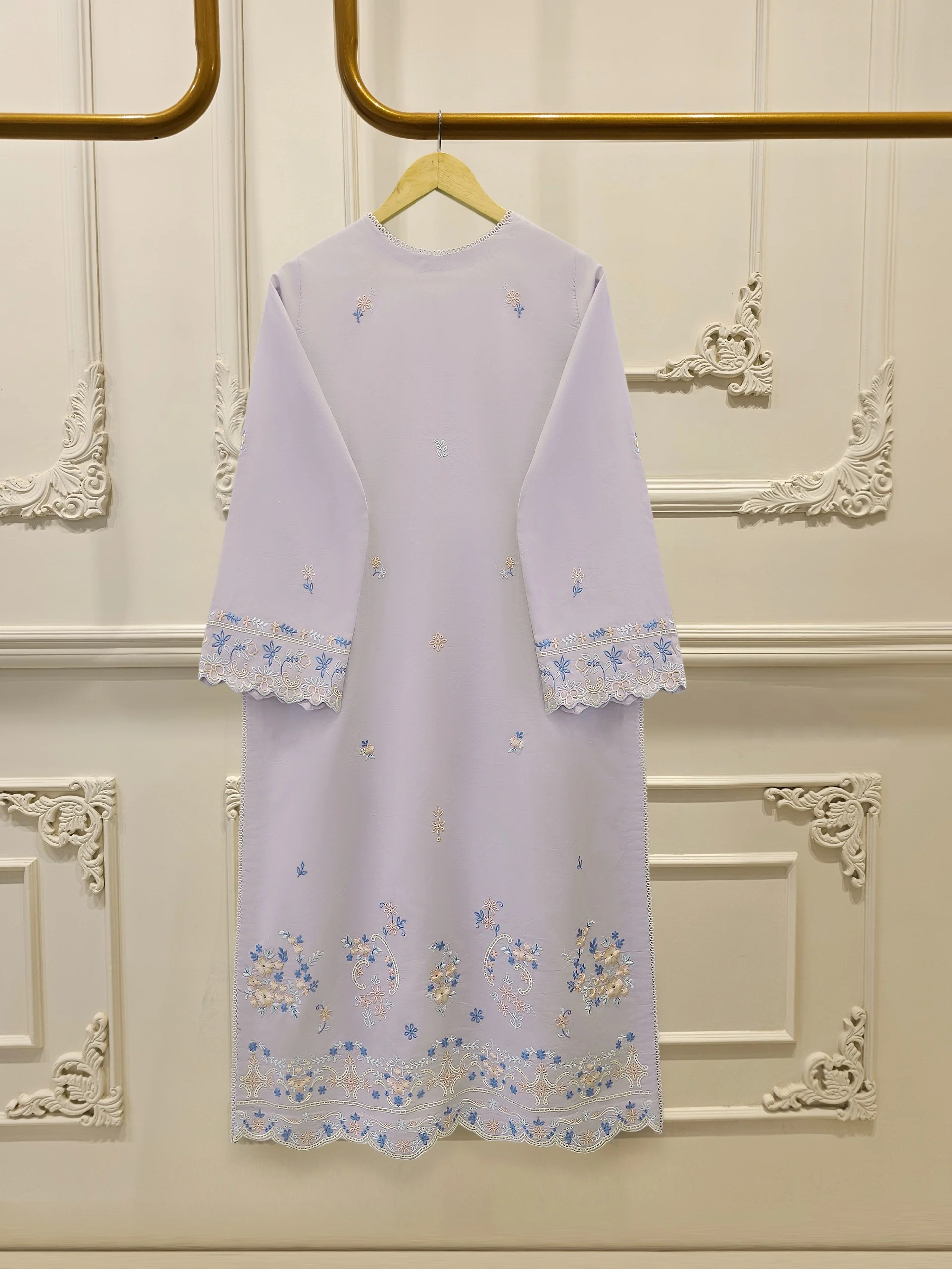 2 Piece - Embroidered Cambric Suit S114213 - Image 6