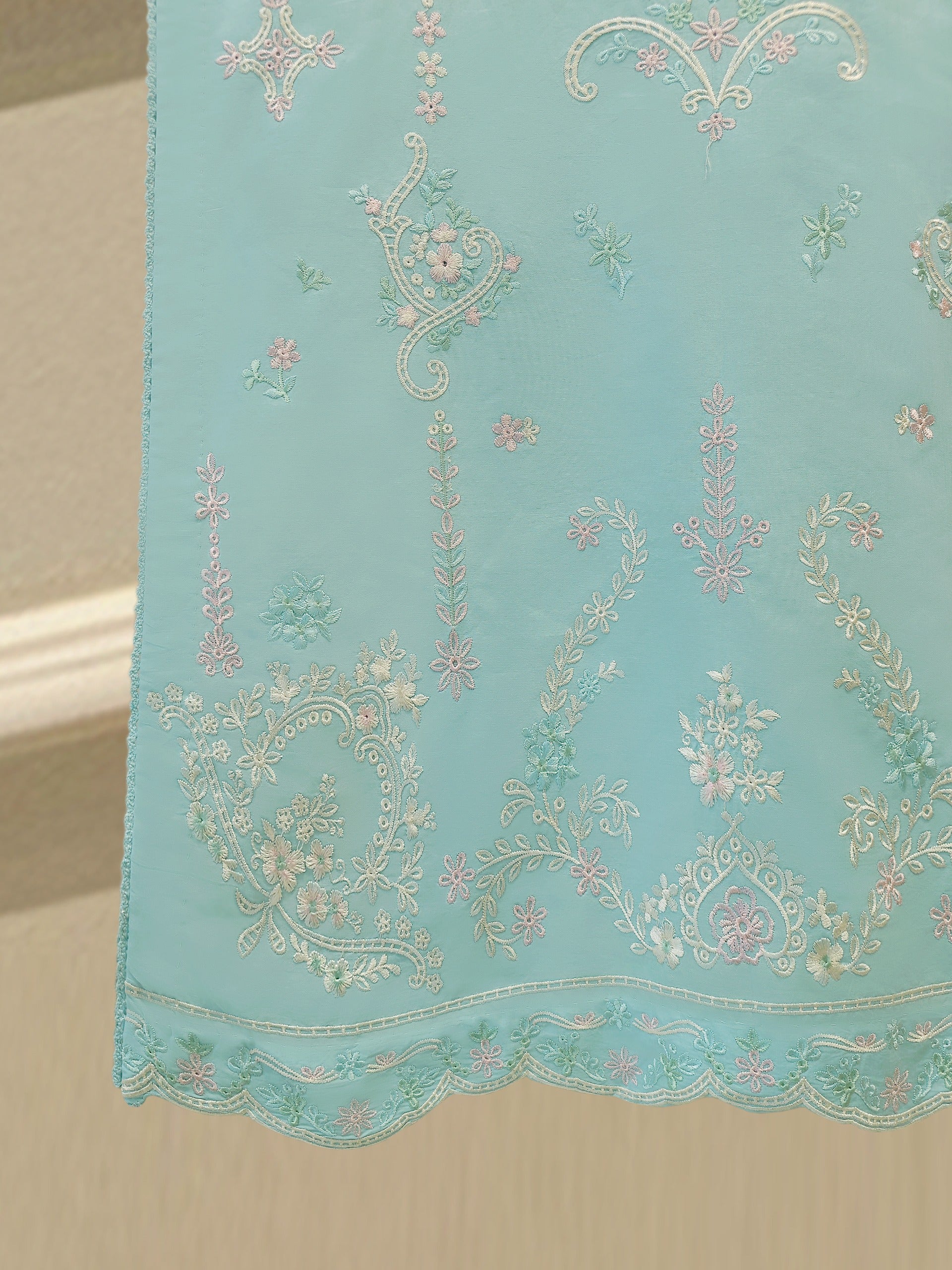 2 Piece - Embroidered Cambric Suit S114219 - Image 5