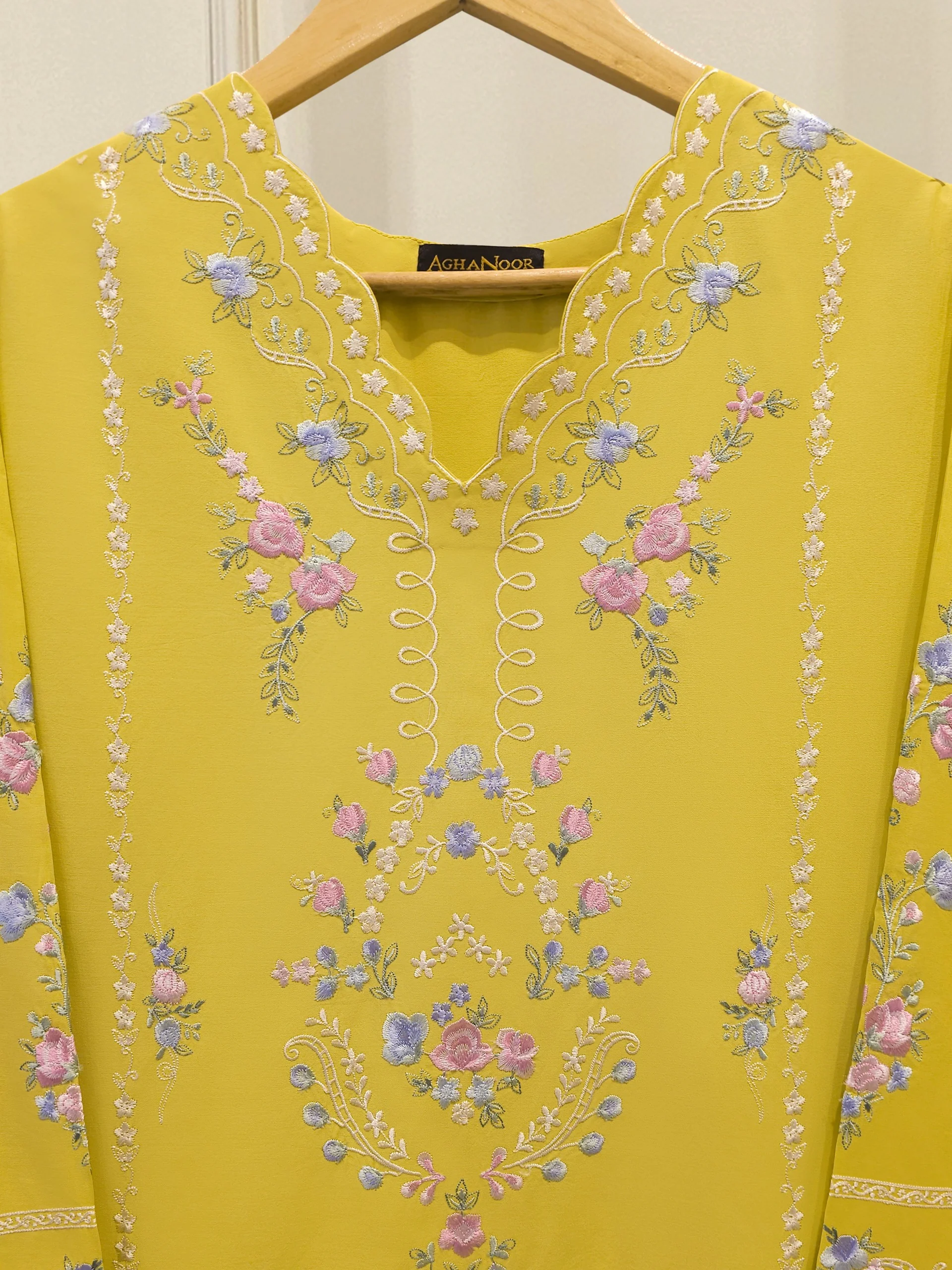 2 Piece - Embroidered Cambric Suit S114252 - Image 2