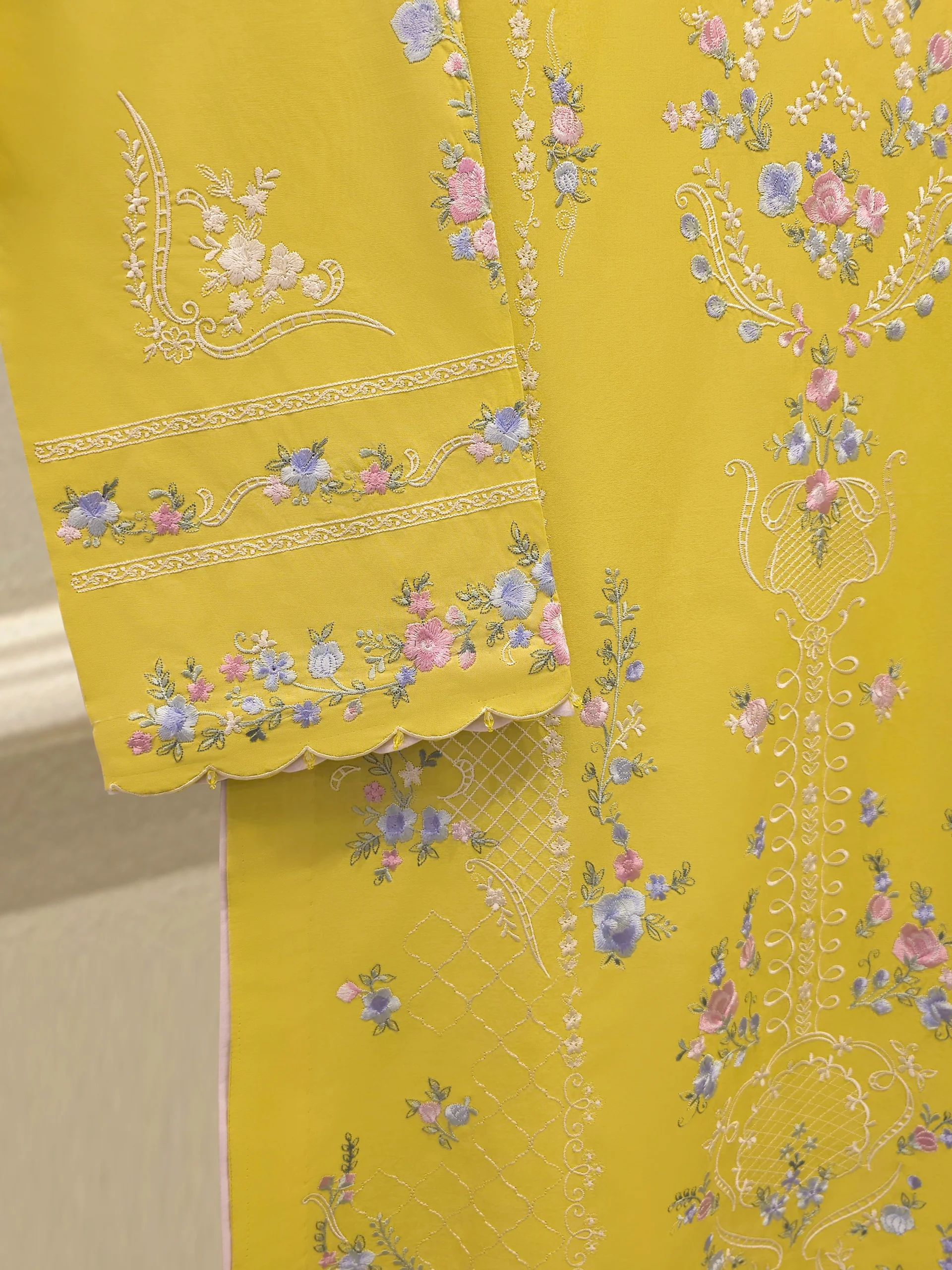 2 Piece - Embroidered Cambric Suit S114252 - Image 3