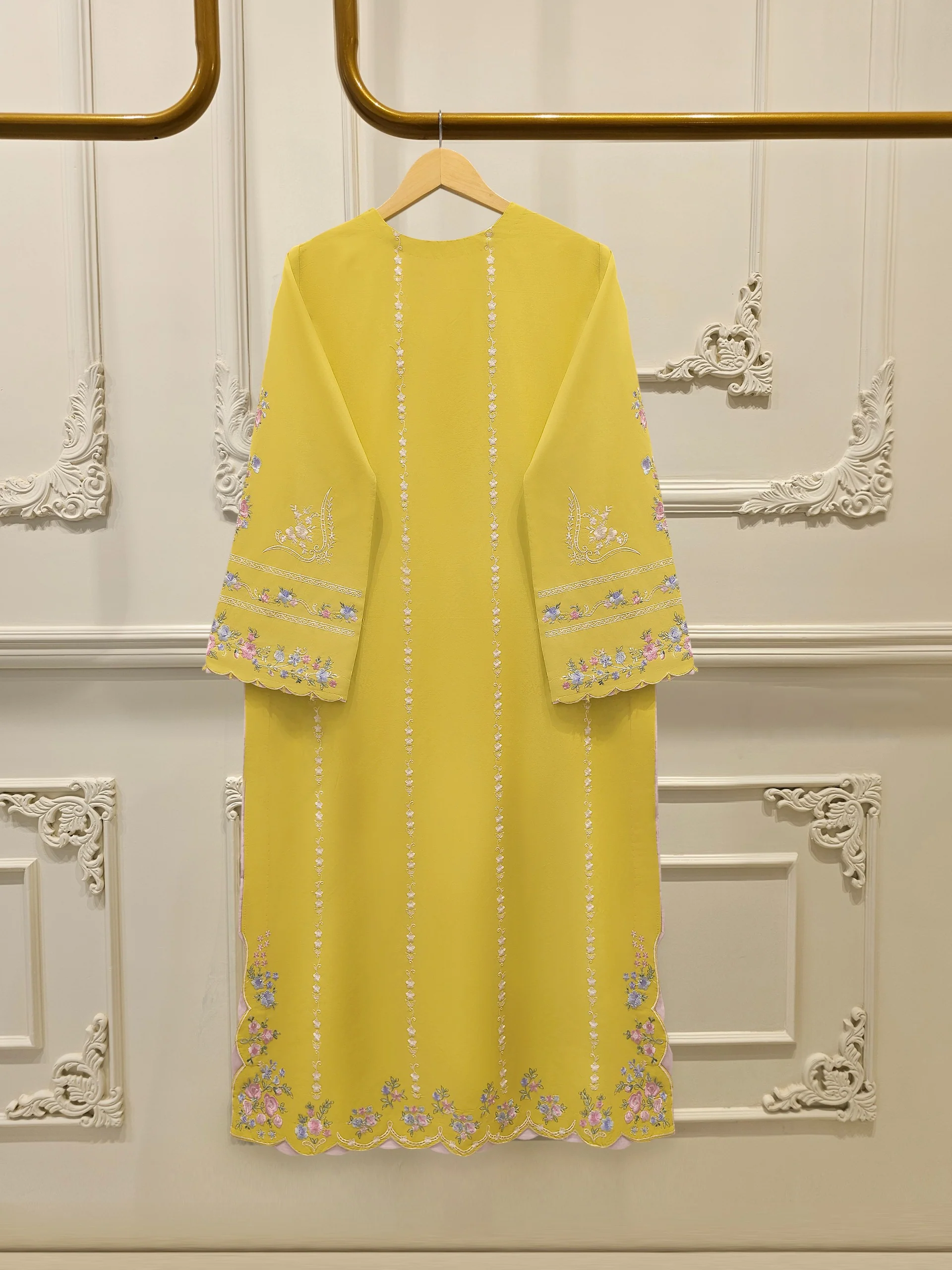 2 Piece - Embroidered Cambric Suit S114252 - Image 4