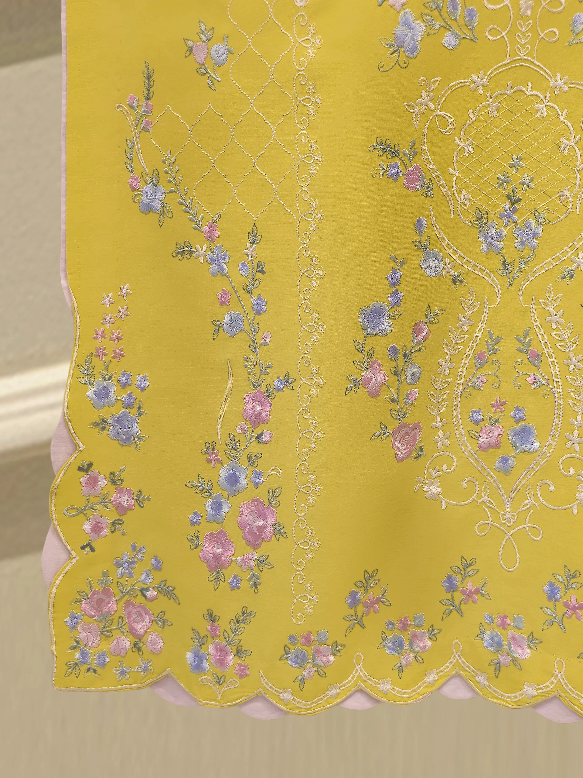 2 Piece - Embroidered Cambric Suit S114252 - Image 5