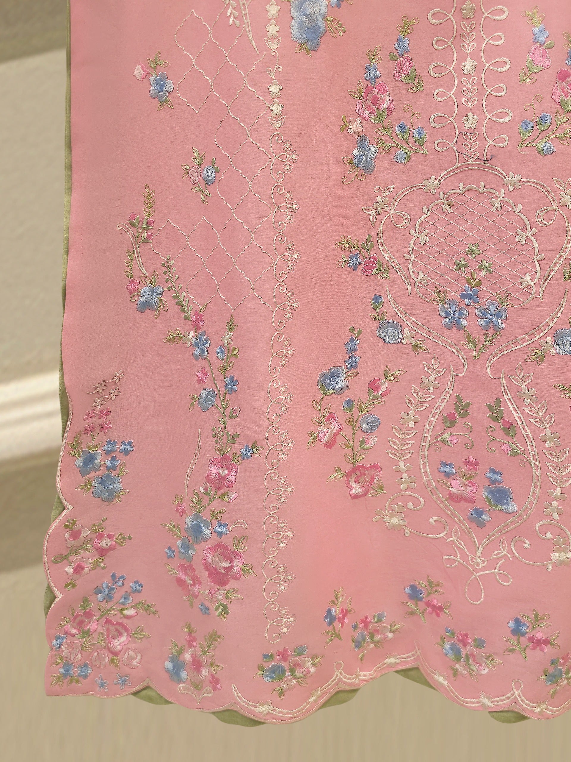 2 Piece - Embroidered Cambric Suit S114303 - Image 4