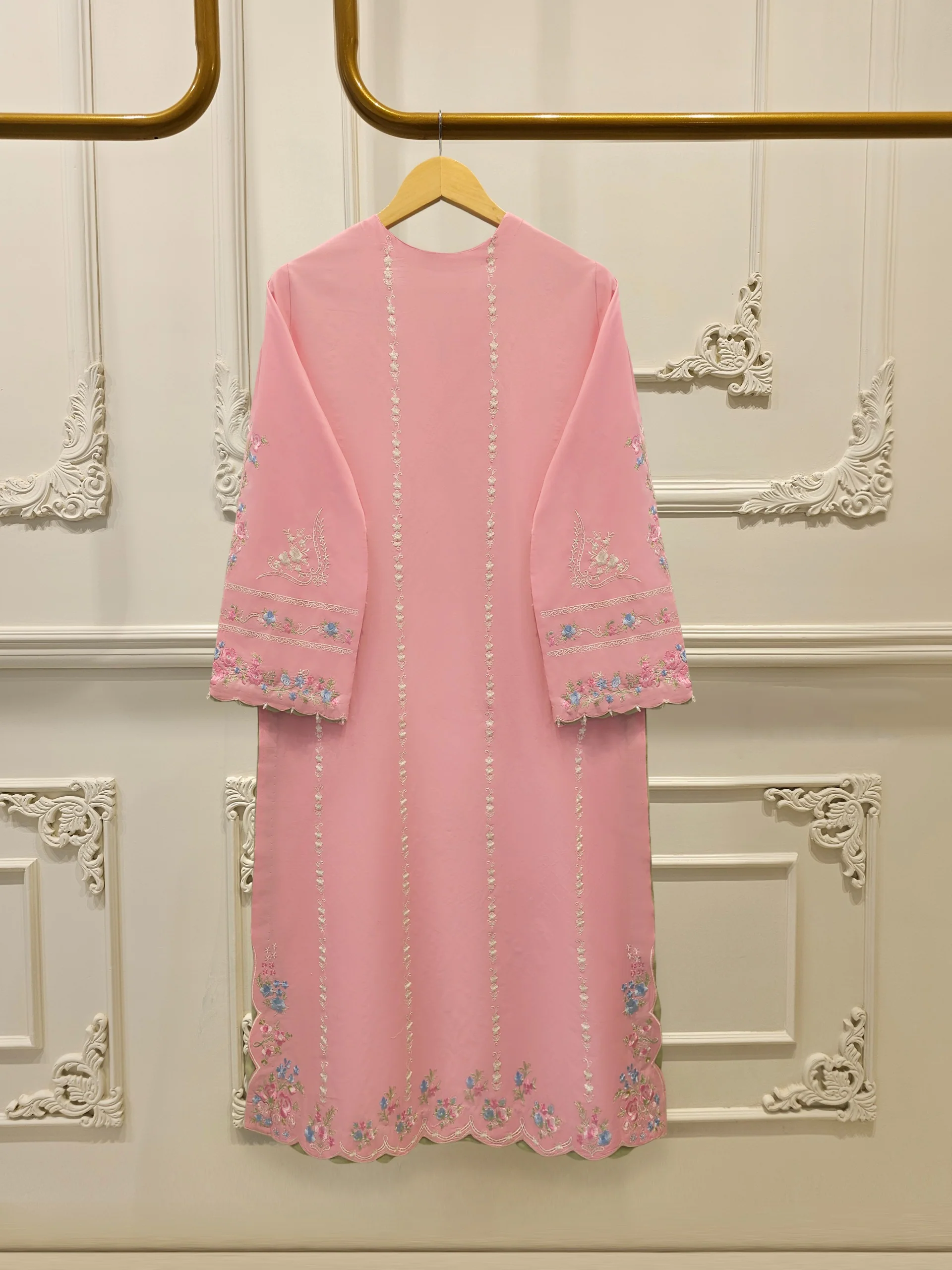 2 Piece - Embroidered Cambric Suit S114303 - Image 5