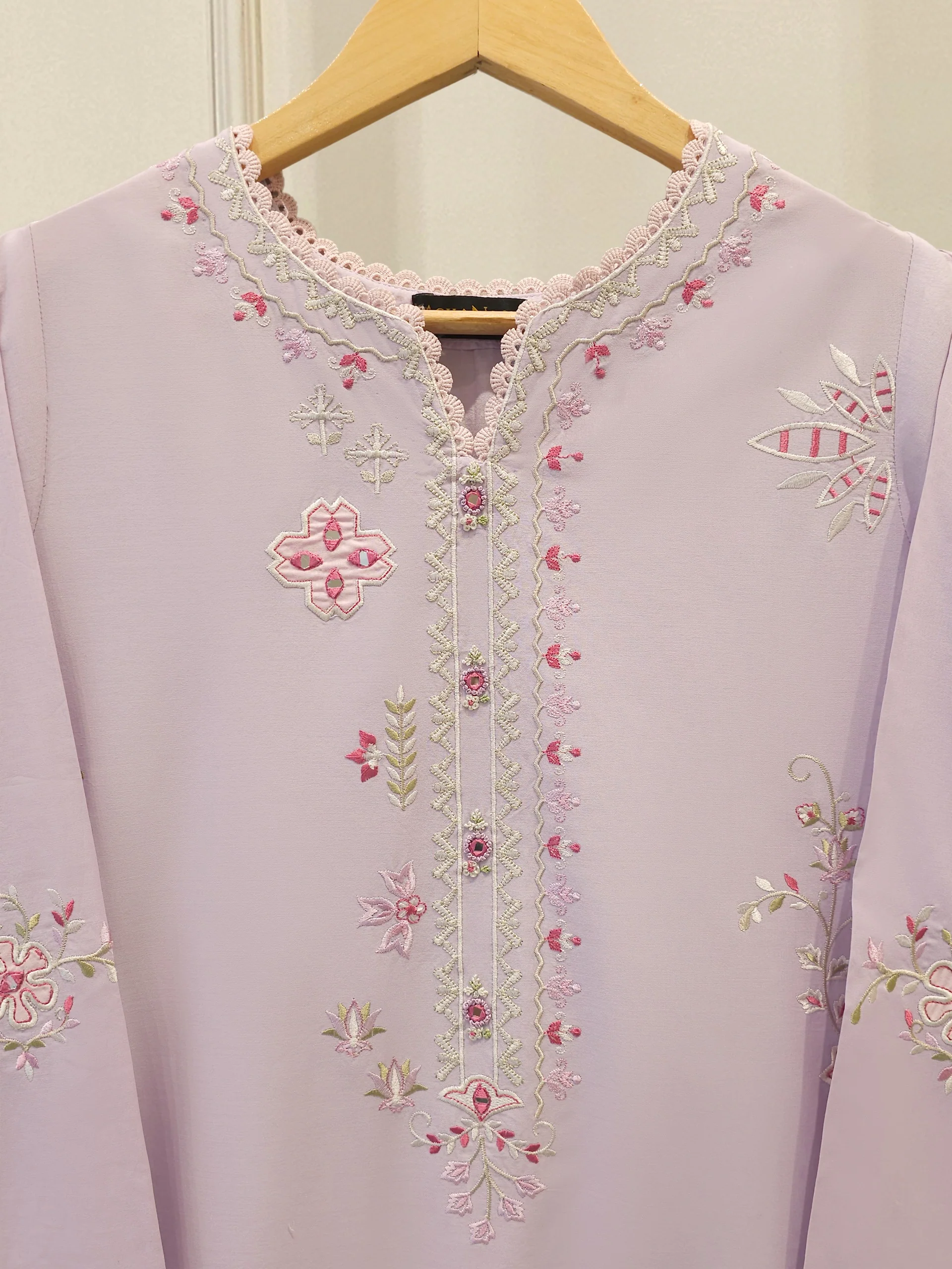 2 Piece - Embroidered Cambric Suit S114309 - Image 2