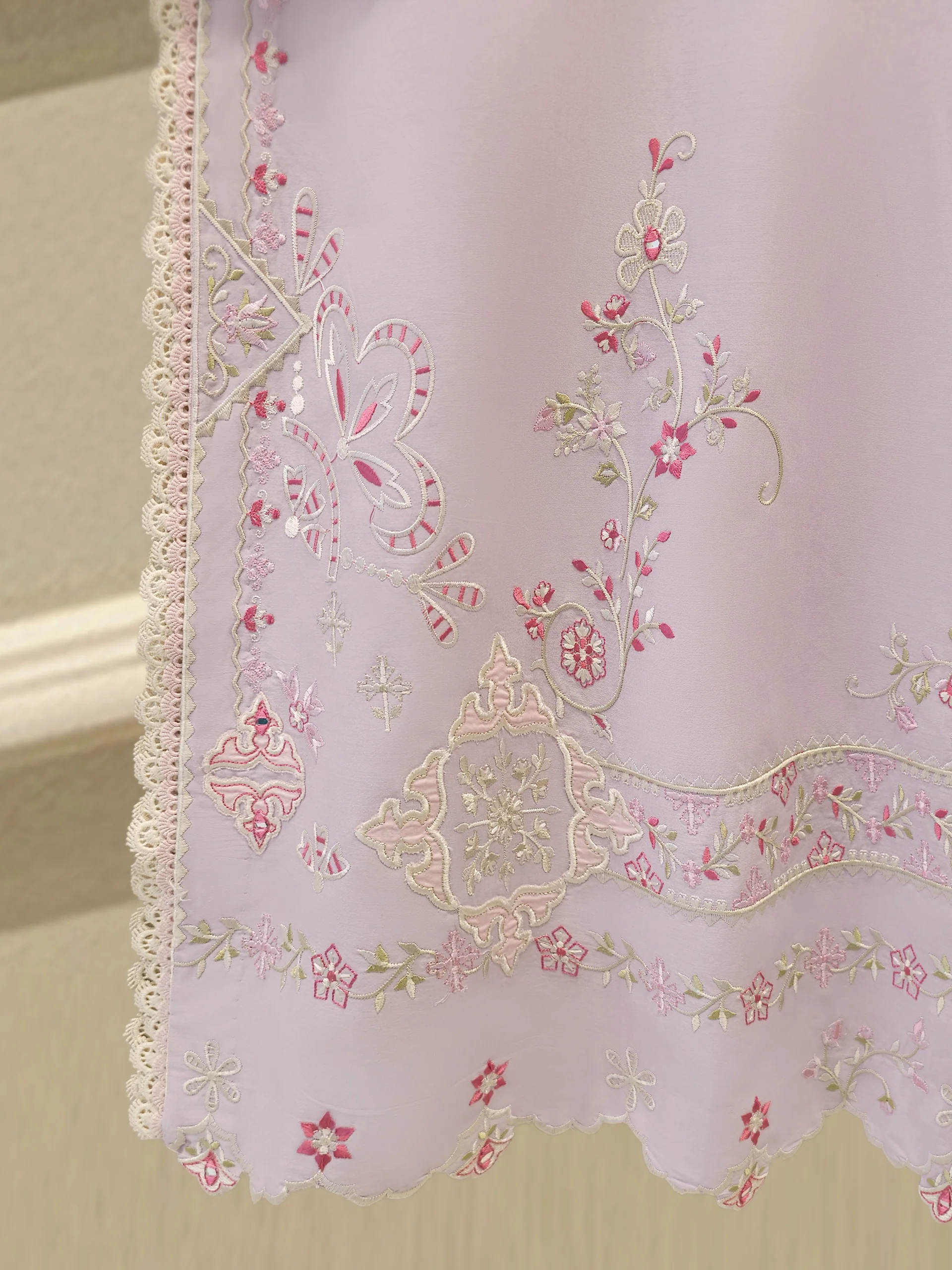 2 Piece - Embroidered Cambric Suit S114309 - Image 4