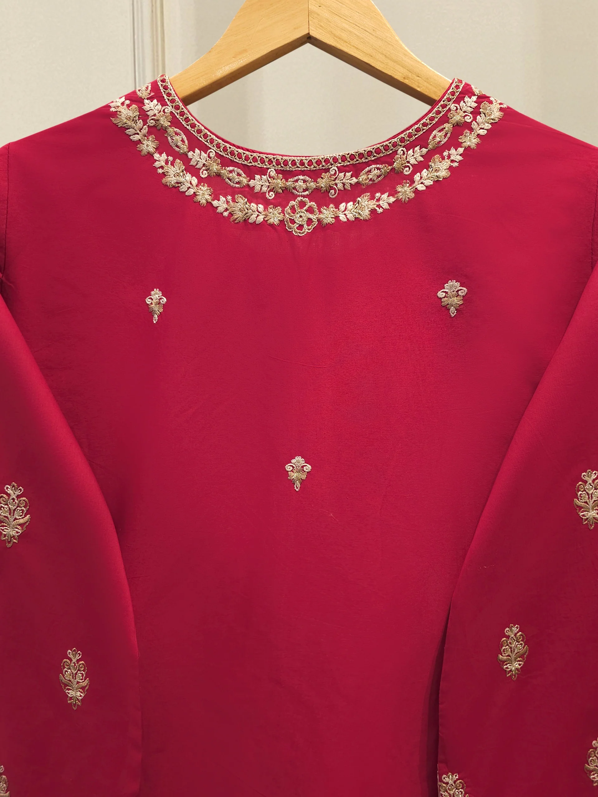 2 Piece - Embroidered Cambric Suit S114323 - Image 7
