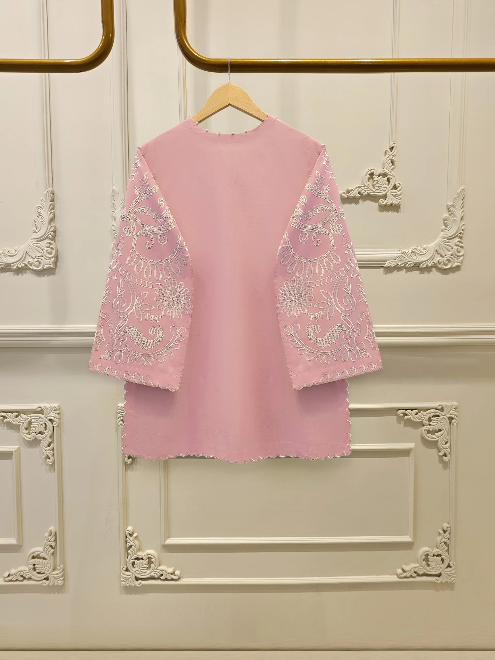 2 Piece - Embroidered Cambric Suit S114327 - Image 4