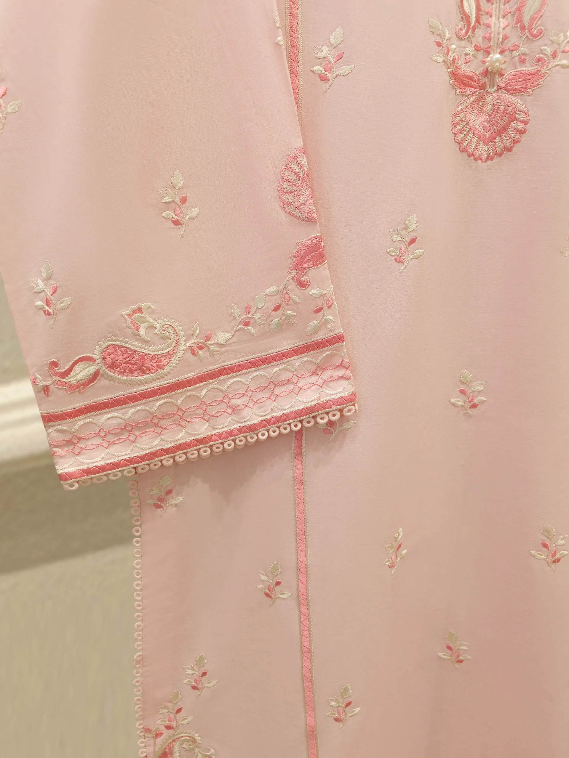 2 Piece - Embroidered Cambric Suit S114358 - Image 3