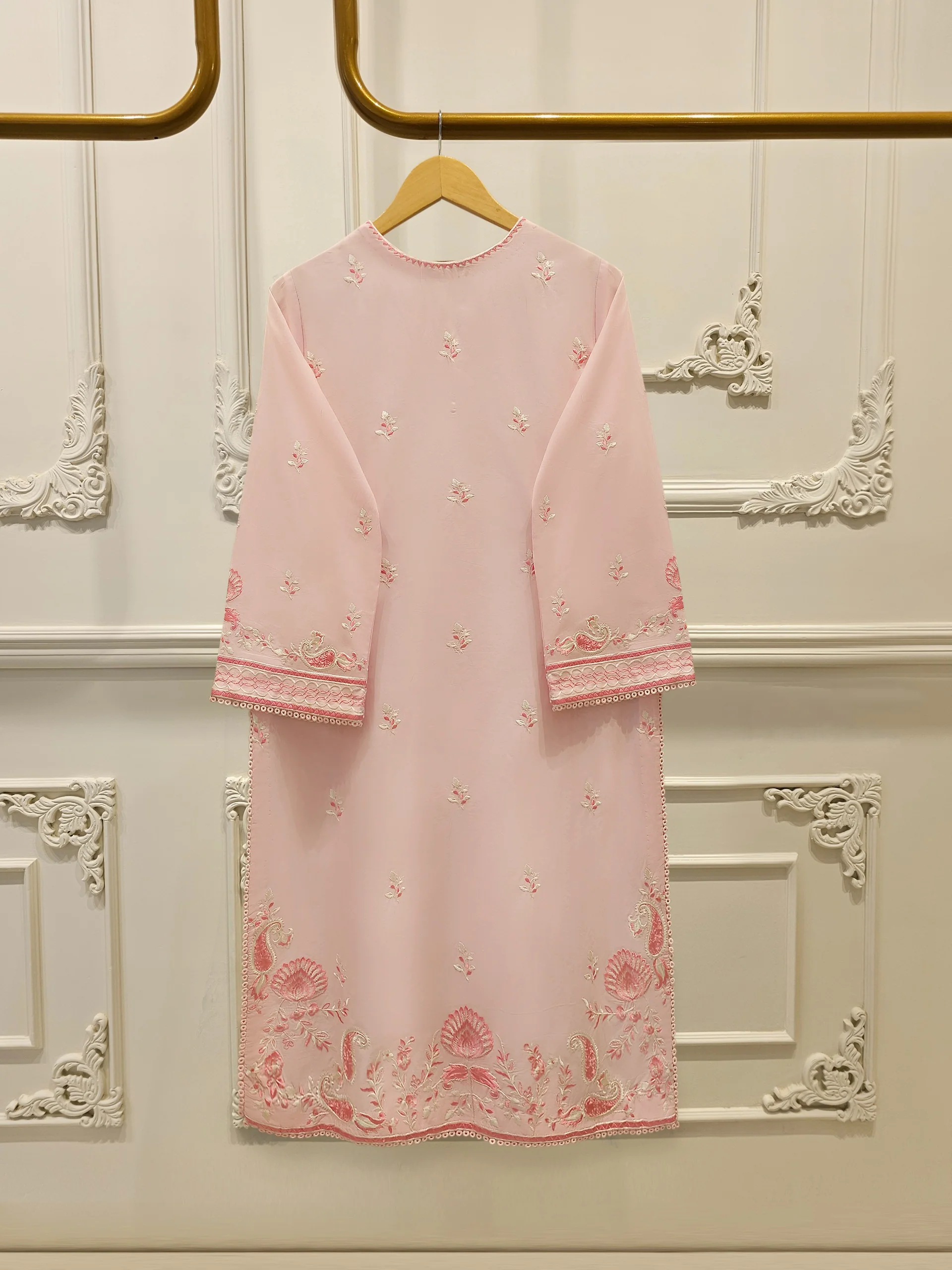 2 Piece - Embroidered Cambric Suit S114358 - Image 5