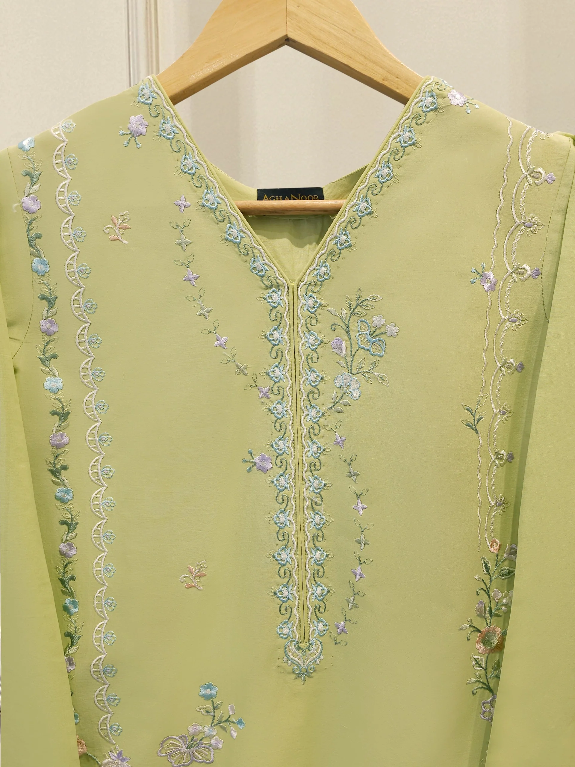 2 Piece - Embroidered Cambric Suit S114364 - Image 2