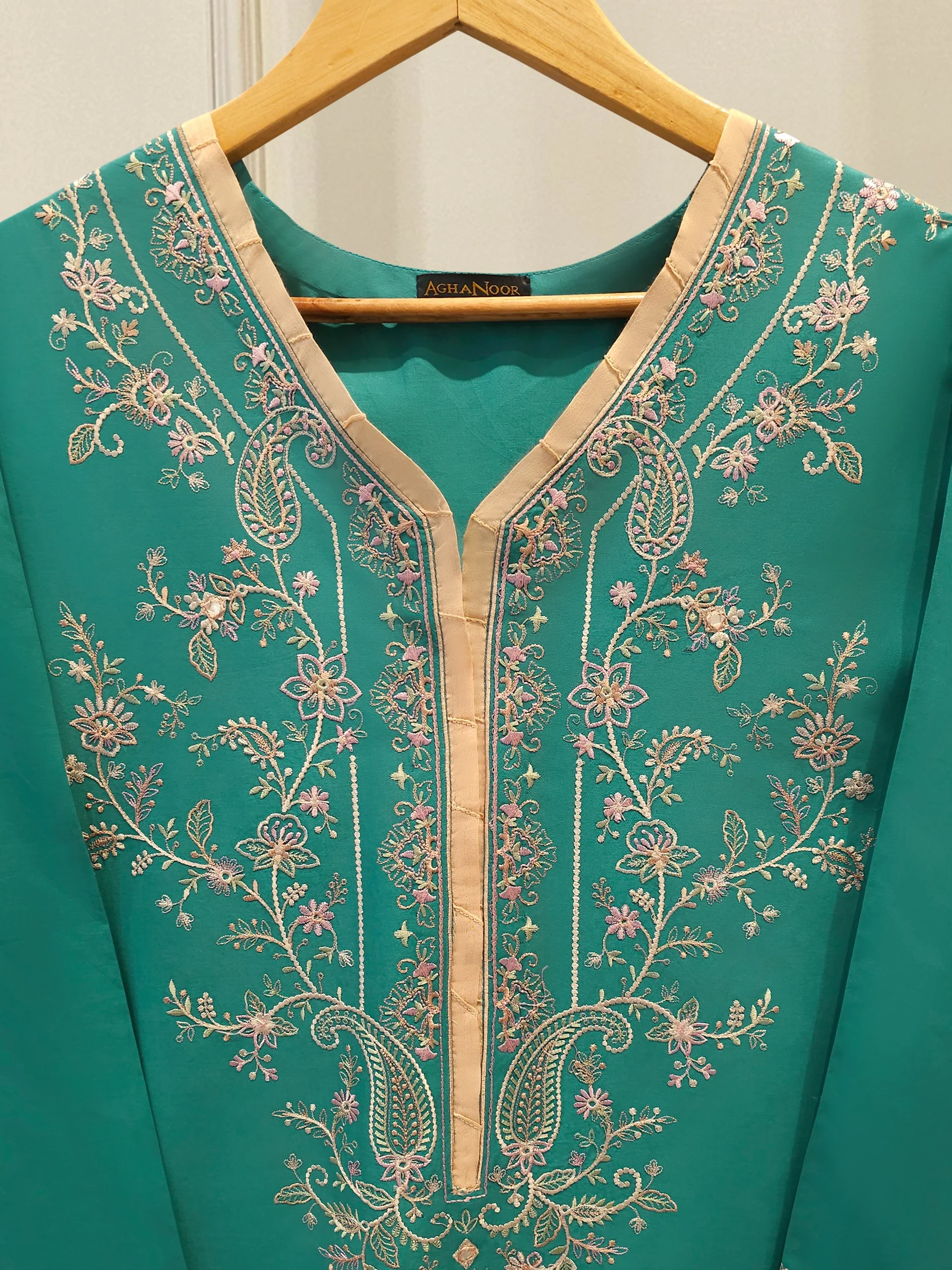 2 Piece - Embroidered Cambric Suit S114366 - Image 2