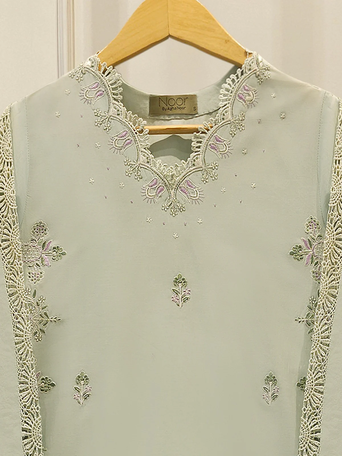 2 Piece - Embroidered Cambric Suit WS00131 - Image 2