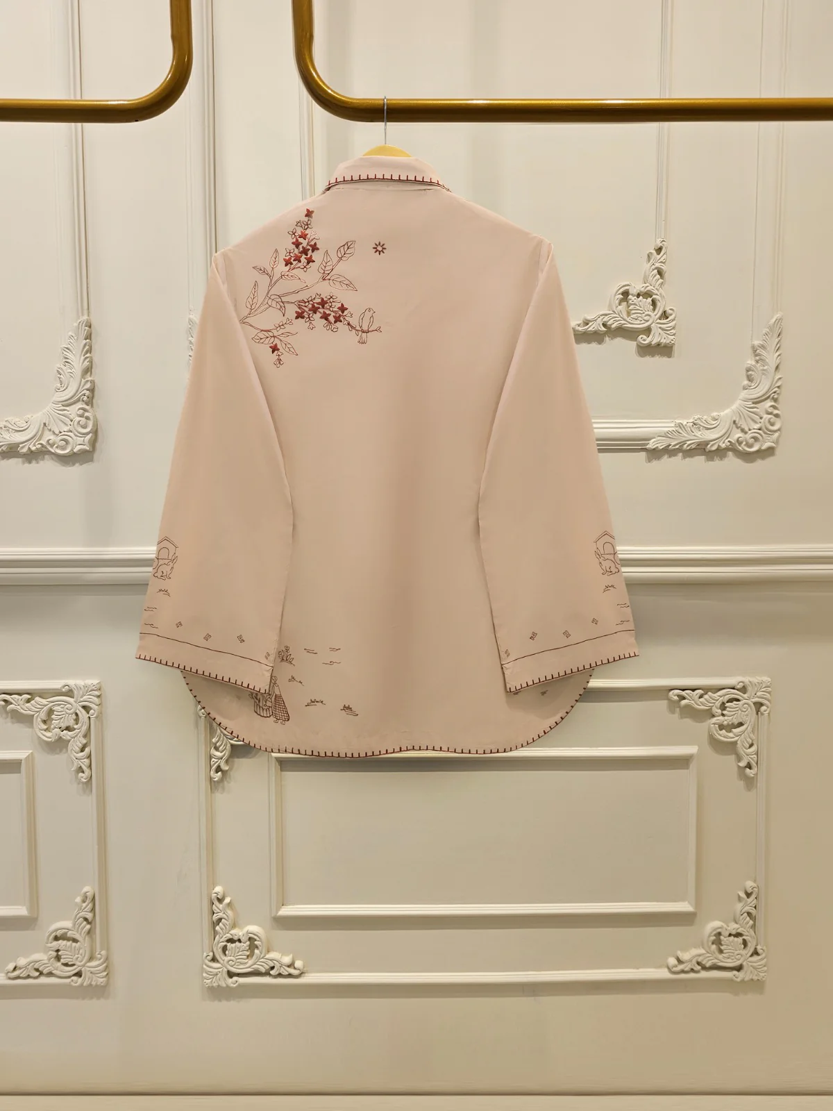 2 Piece - Embroidered Cambric Suit WS00264 - Image 4