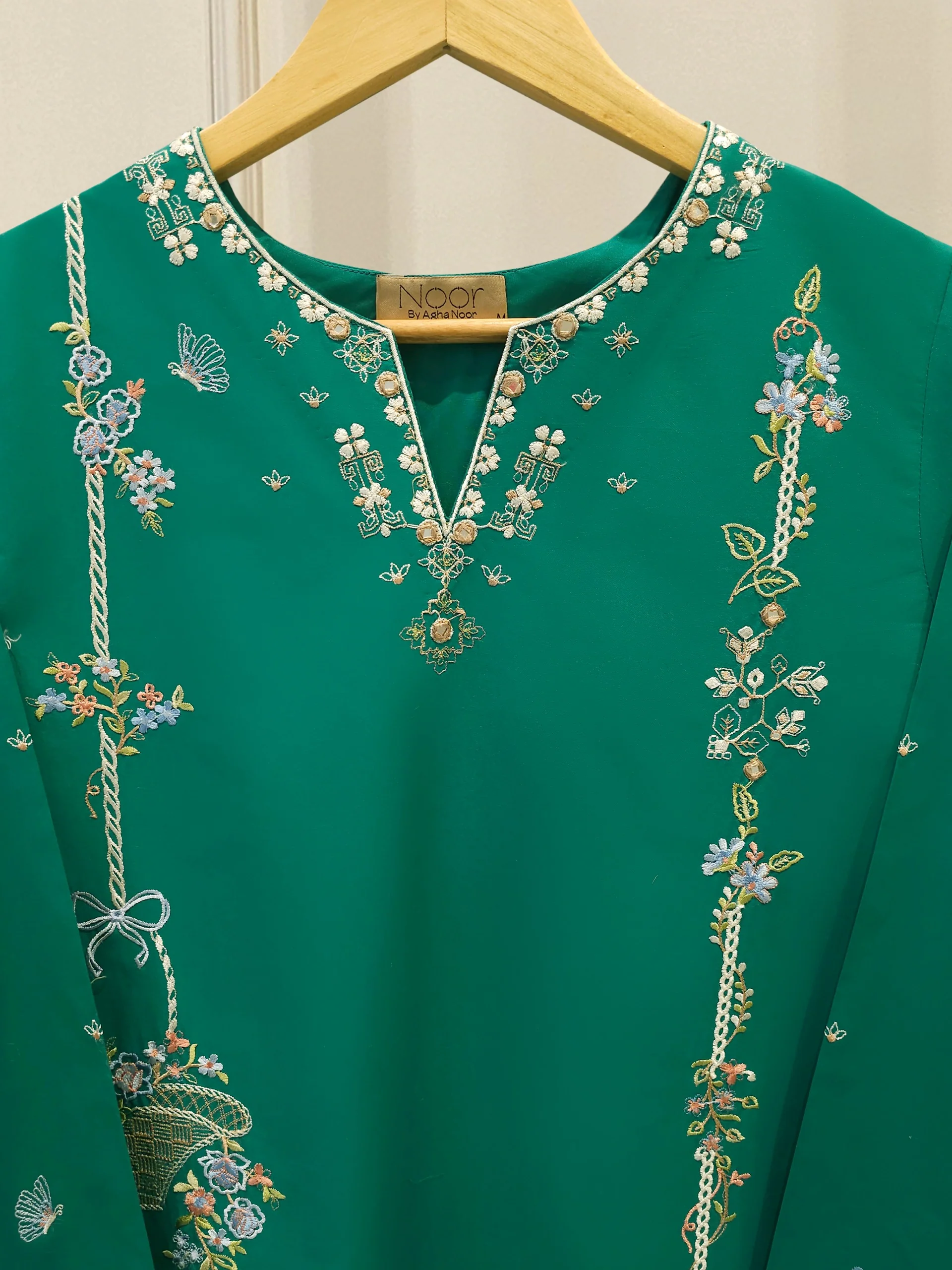 2 Piece - Embroidered Cambric Suit WS00279 - Image 2