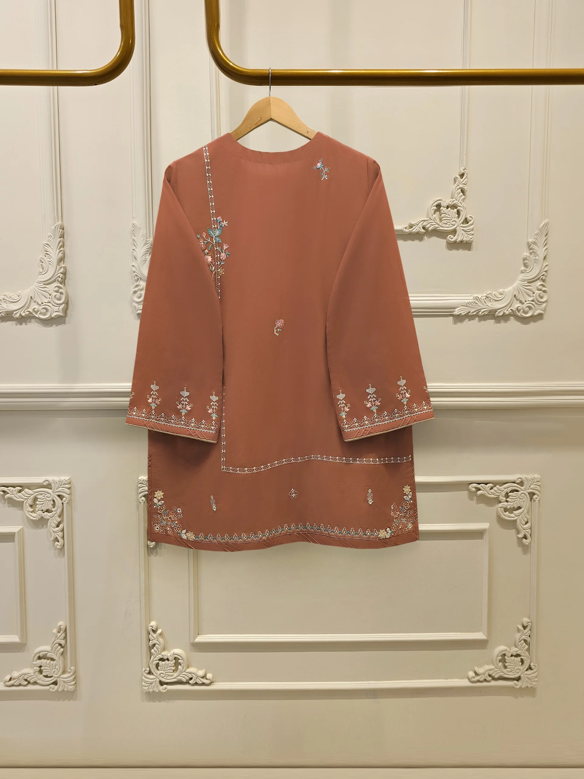 2 Piece - Embroidered Cambric Suit WS00309 - Image 4