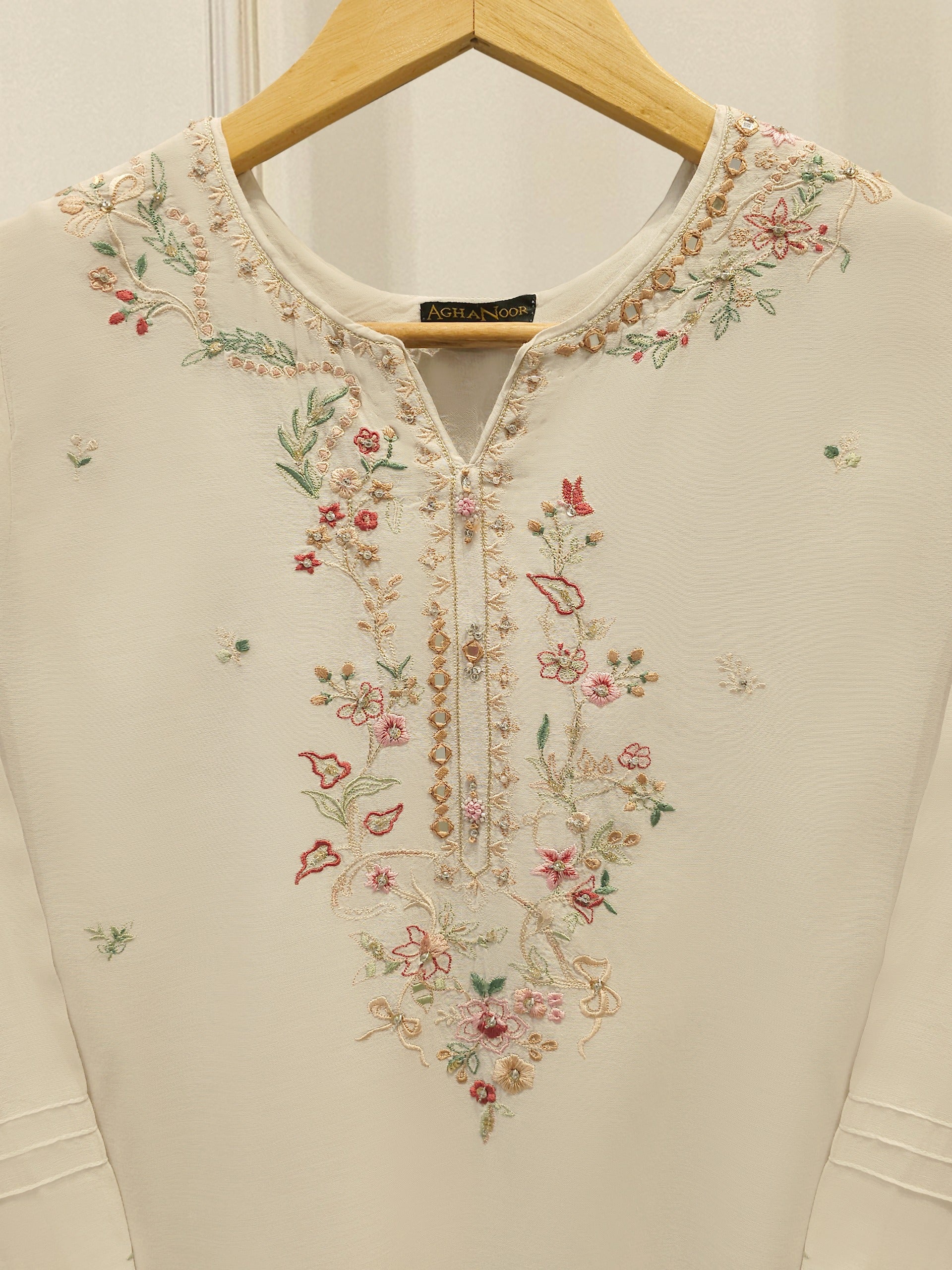 2 Piece - Embroidered Kora Cotton Suit S113617 - Image 2