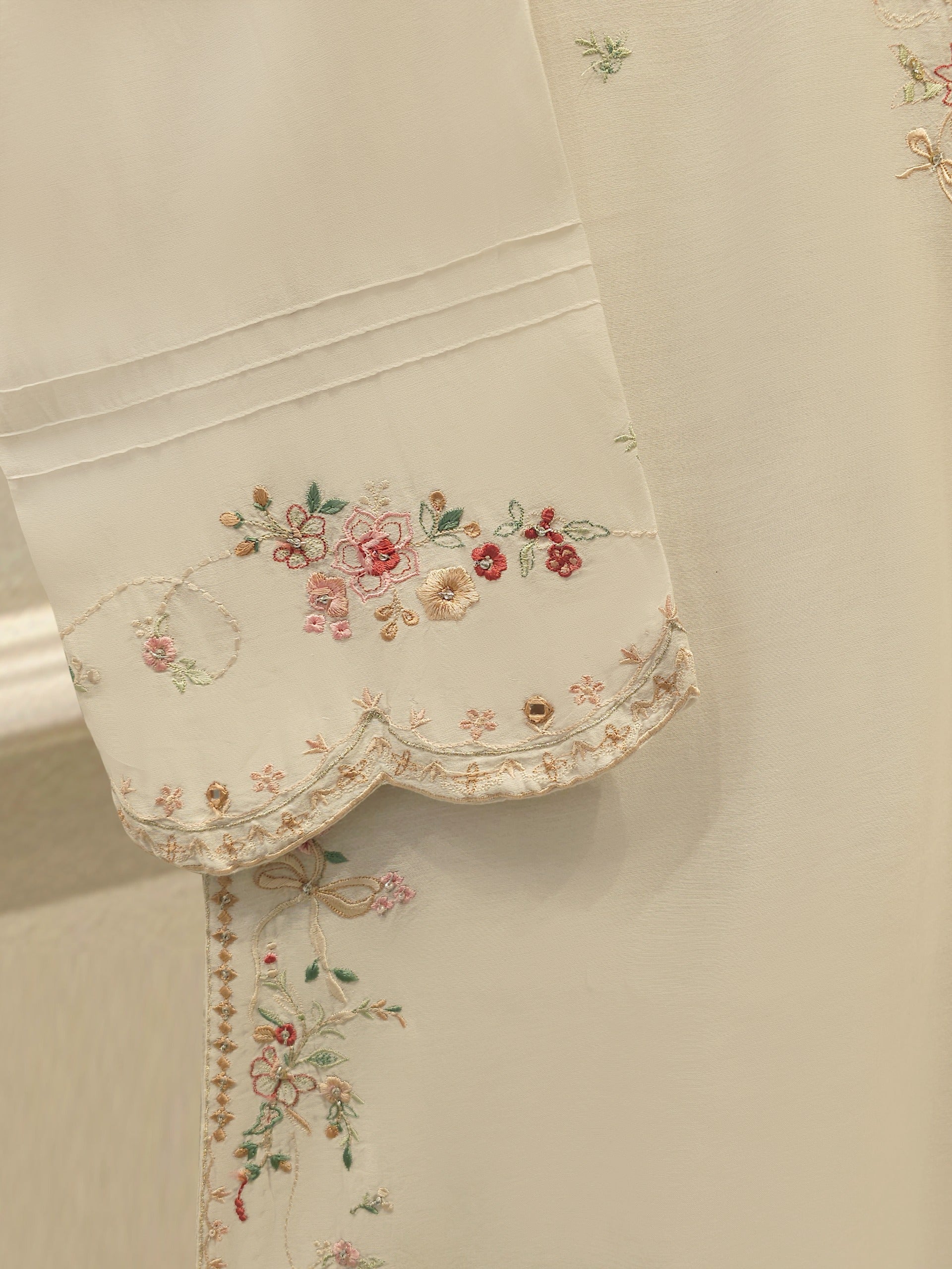 2 Piece - Embroidered Kora Cotton Suit S113617 - Image 3
