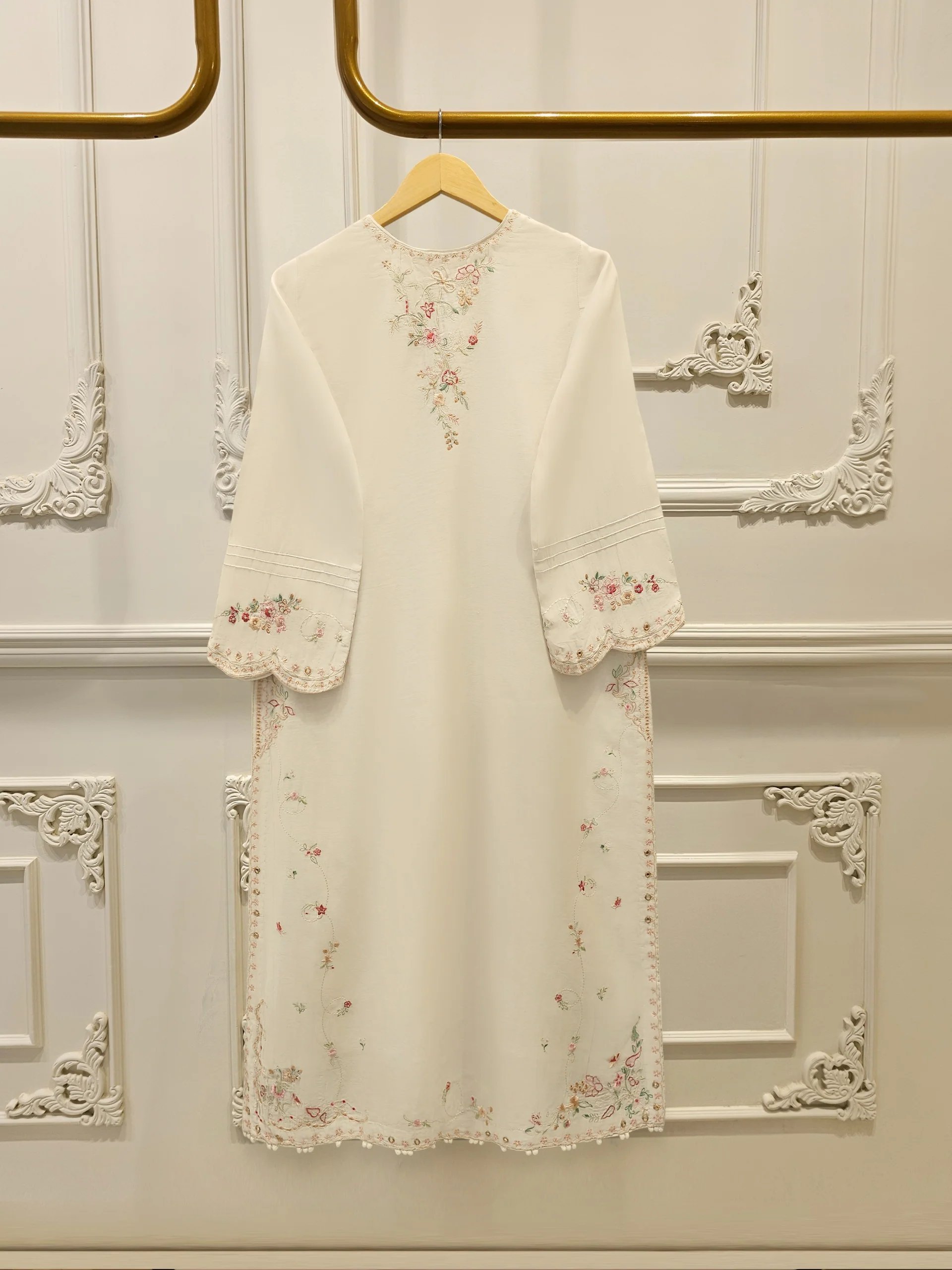2 Piece - Embroidered Kora Cotton Suit S113617 - Image 5