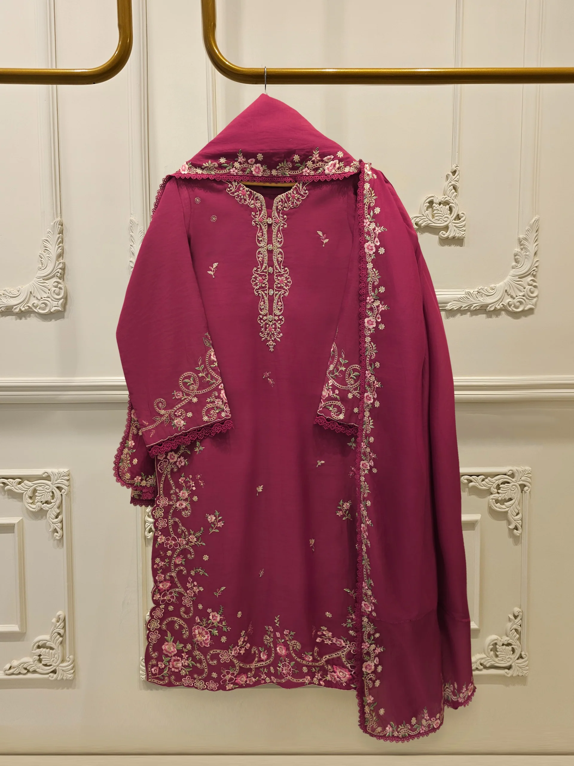 2 Piece - Embroidered Kora Cotton Suit S113719